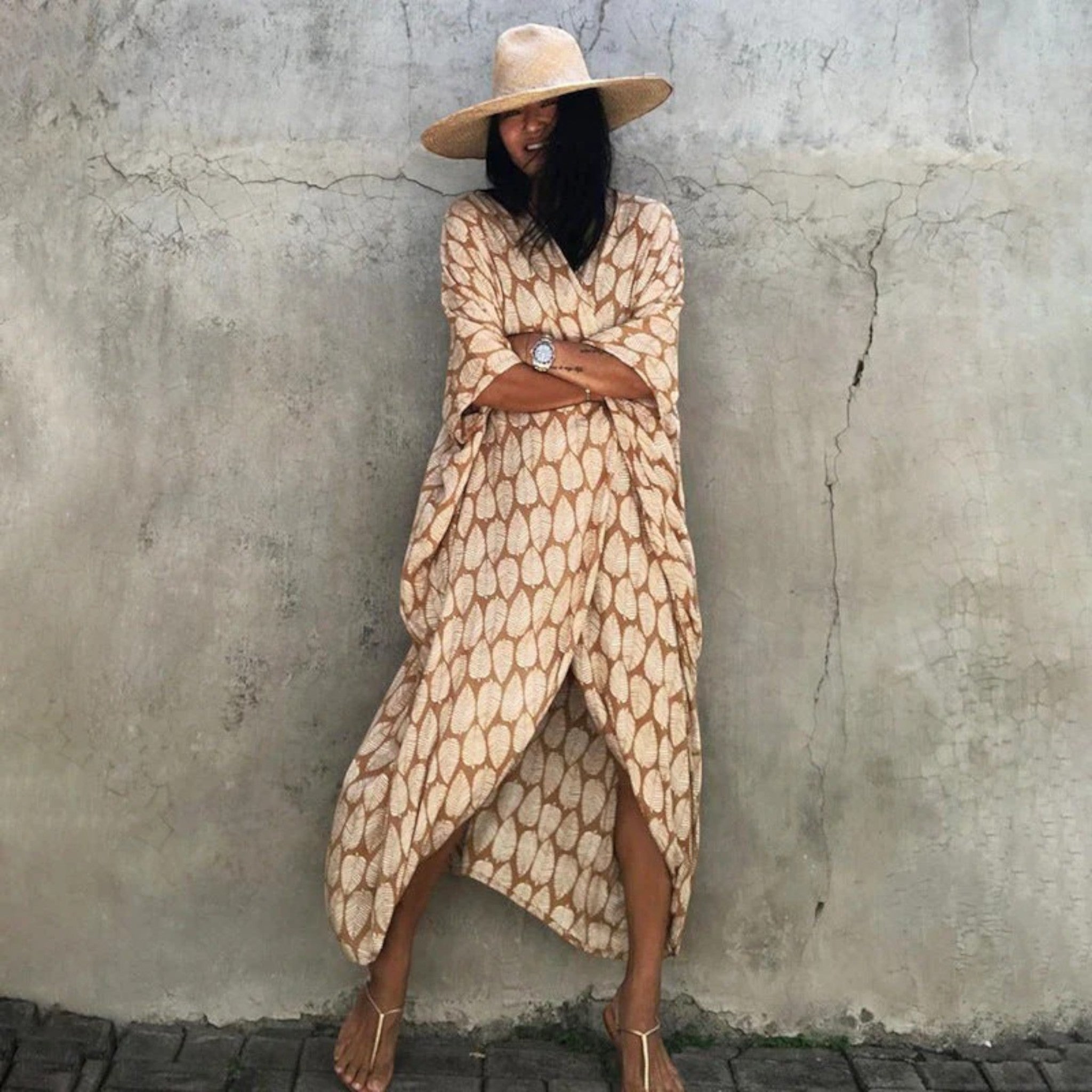 Kimono Strandjurk Met Tie-dye Print