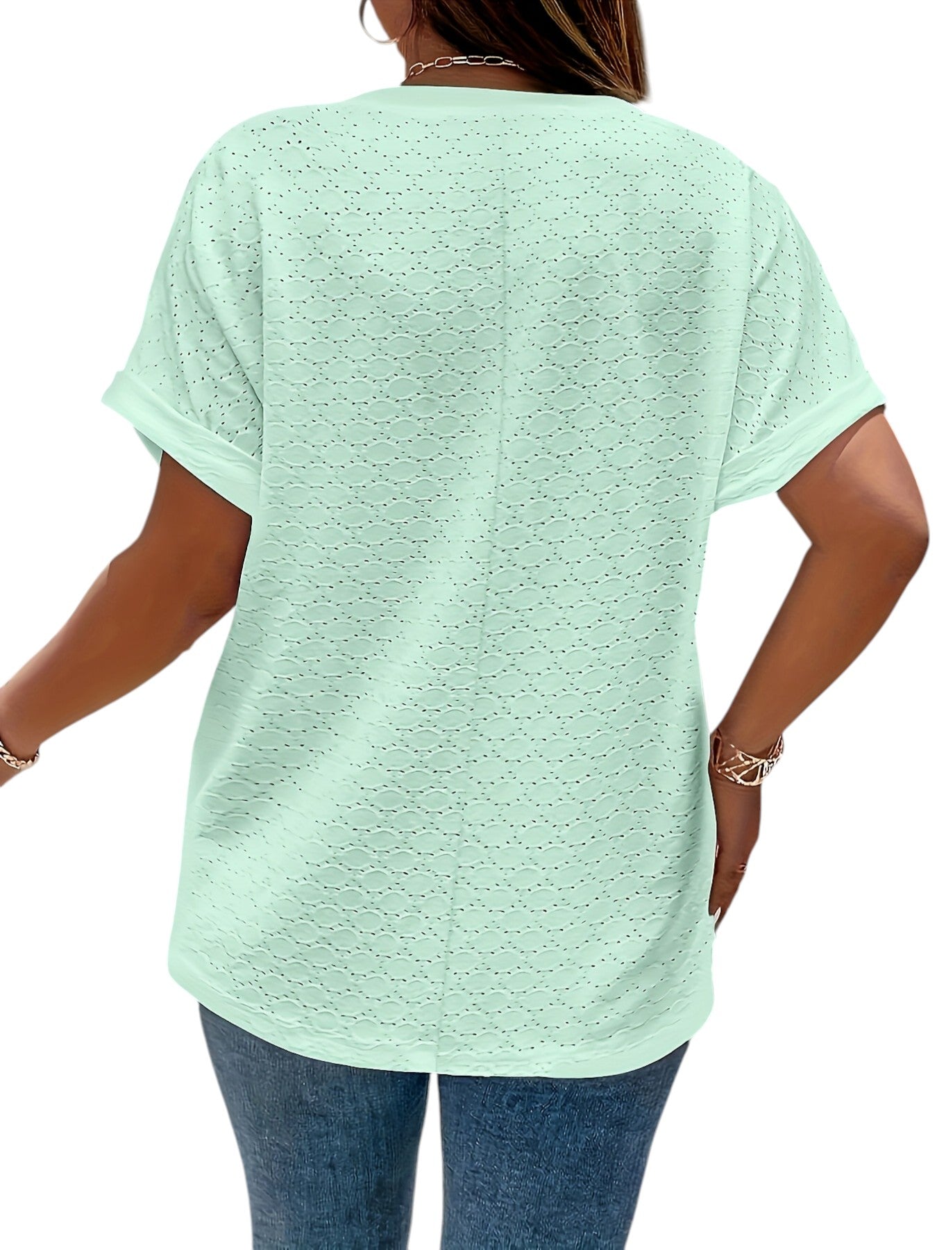 Stijlvol Dames Shirt Met V-hals en Korte Mouwen