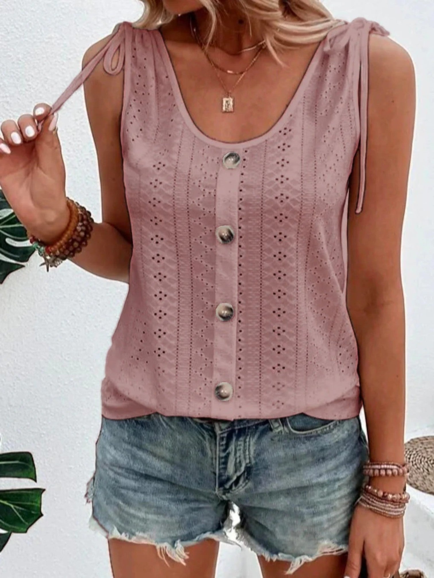 Calista | Casual Gebreide Zomer Top | Mouwloos