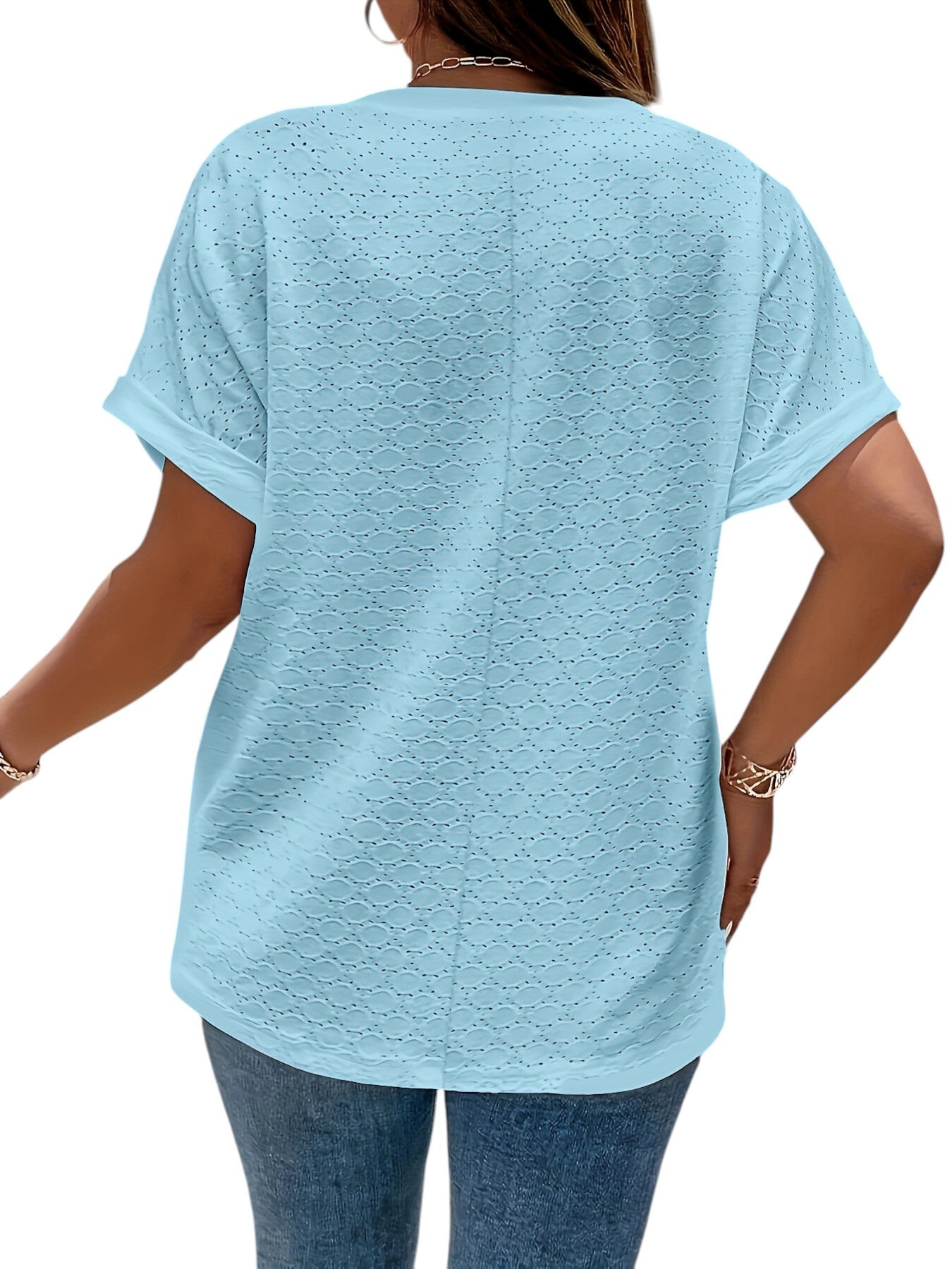 Stijlvol Dames Shirt Met V-hals en Korte Mouwen