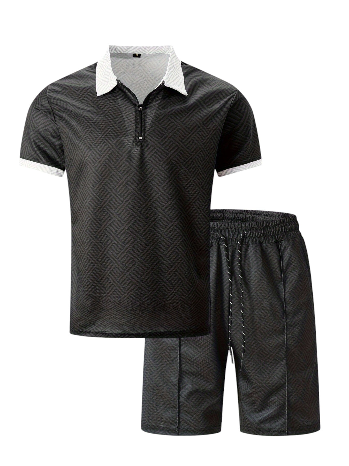 2-Delige Heren Set Half Zip Polo & Shorts