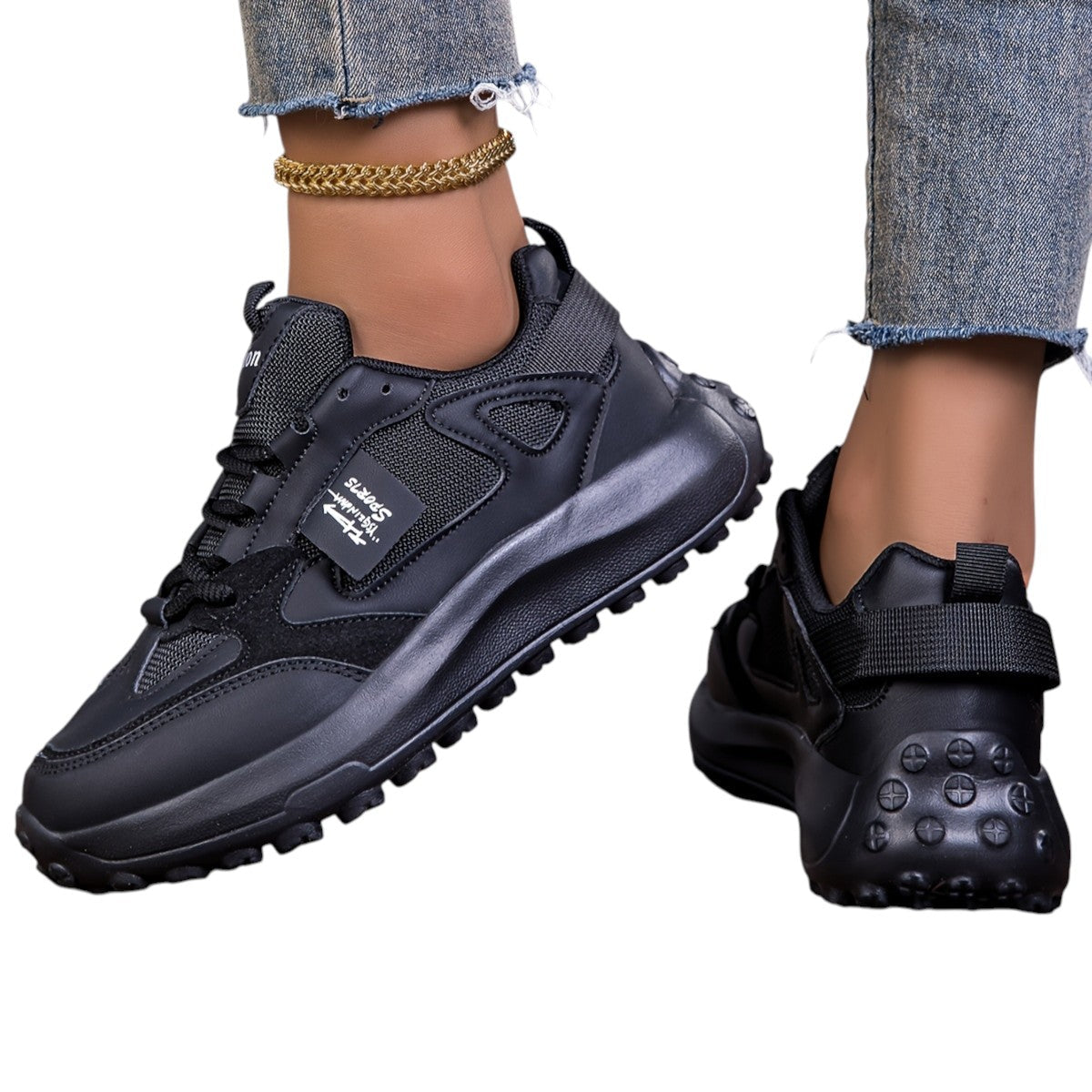 Casual Dames Sneakers Met Hoge Zool