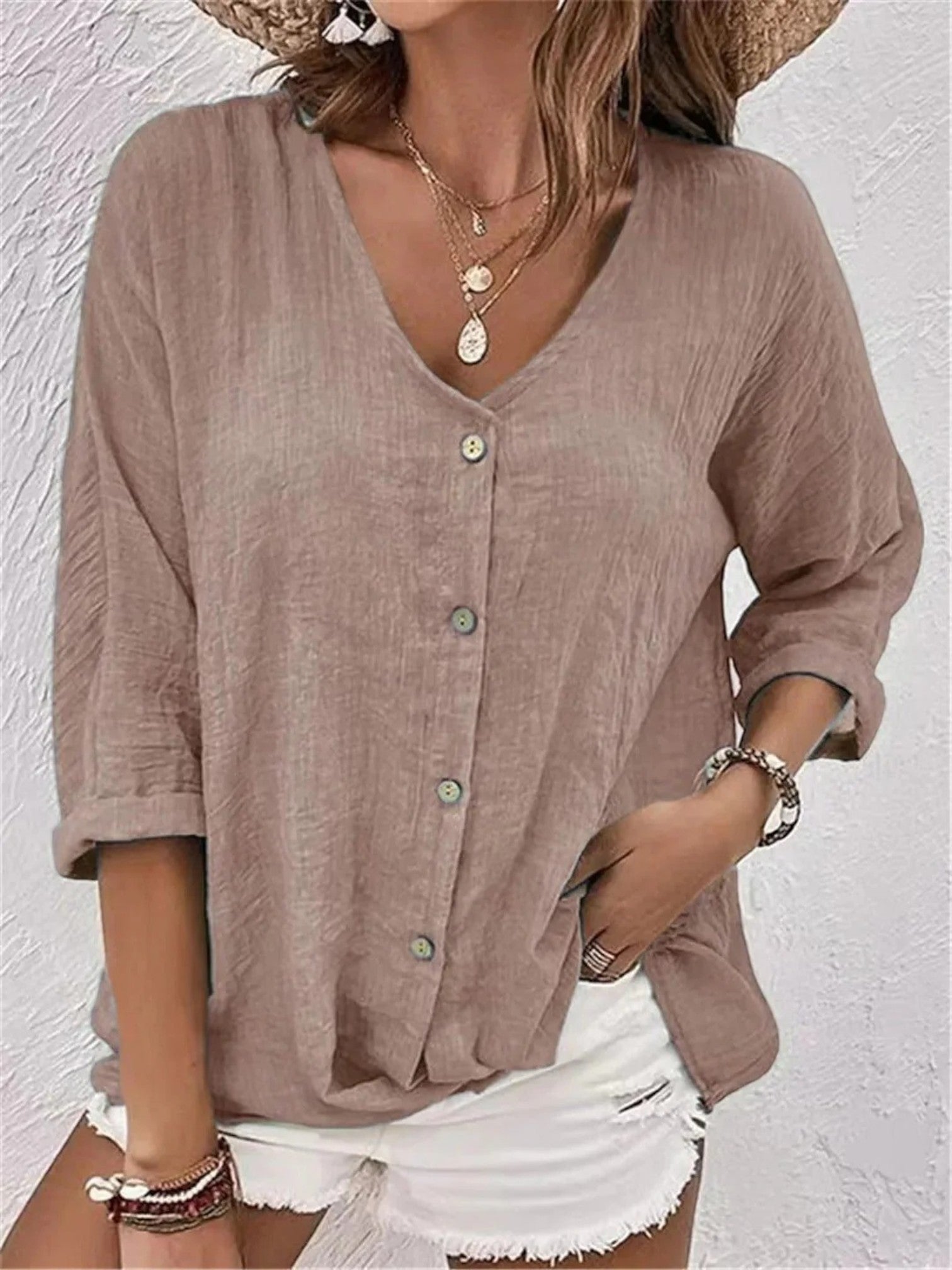 Adèle | Casual Zomer Blouse Met Lange Mouwen