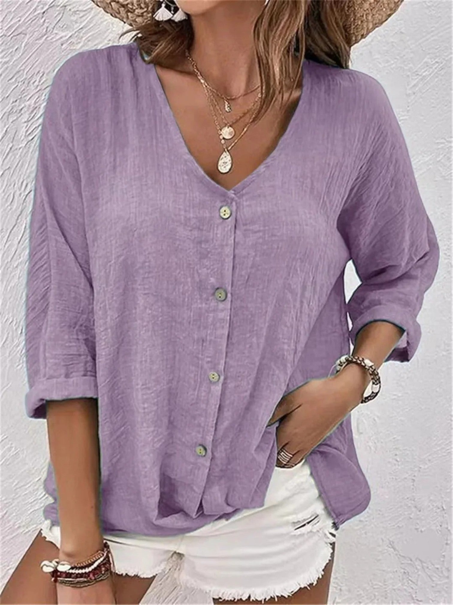 Adèle | Casual Zomer Blouse Met Lange Mouwen