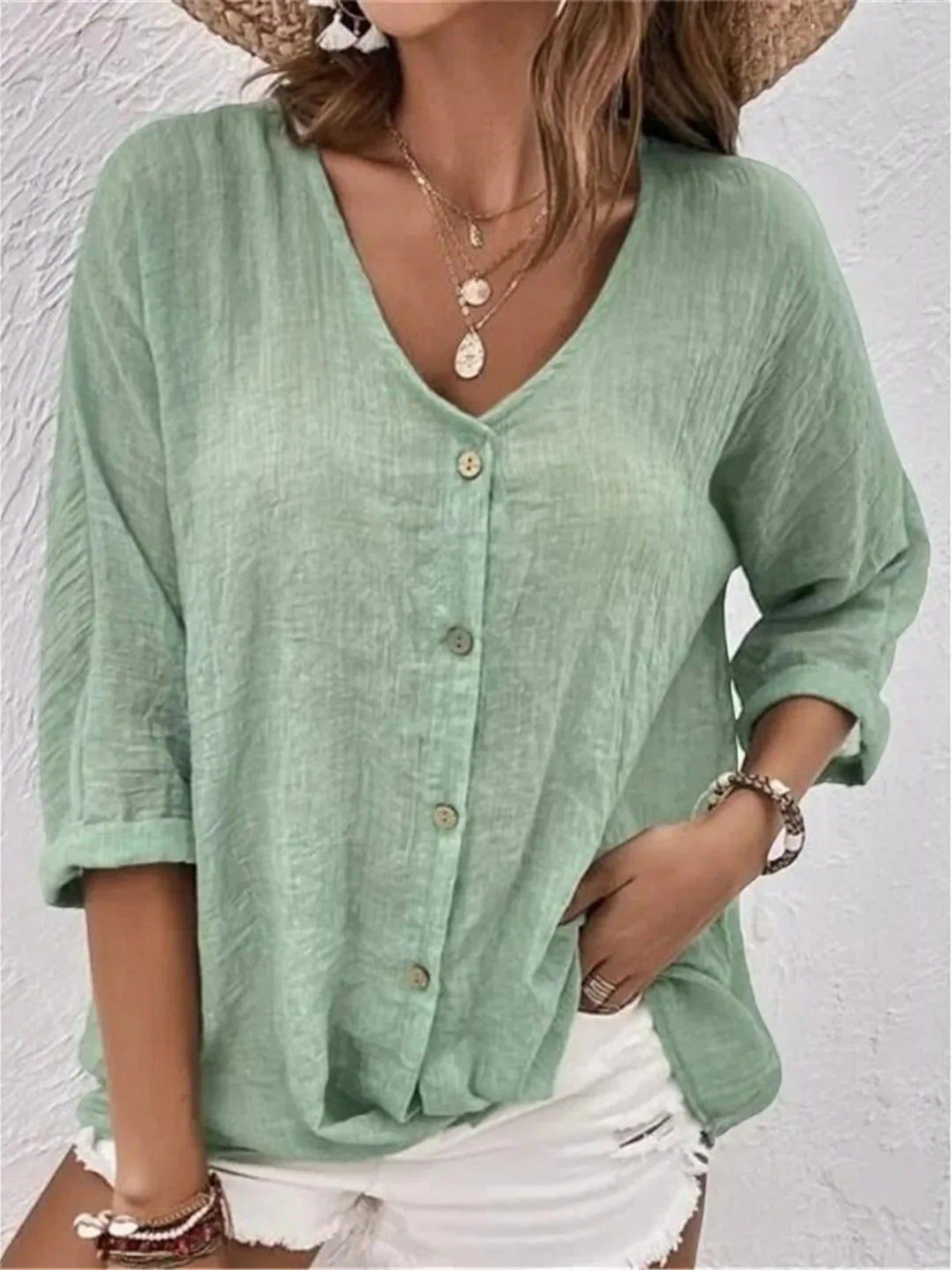 Adèle | Casual Zomer Blouse Met Lange Mouwen