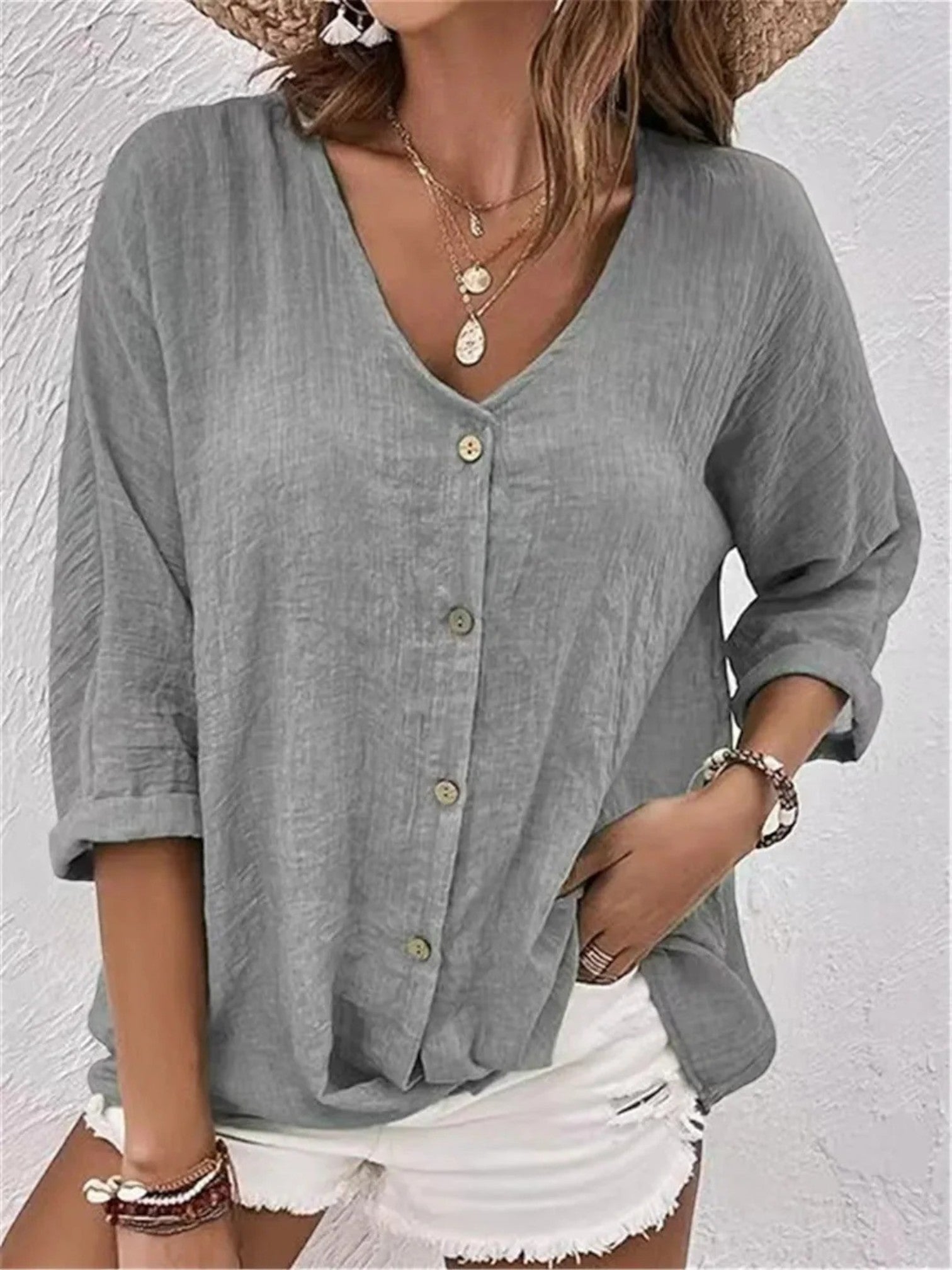 Adèle | Casual Zomer Blouse Met Lange Mouwen