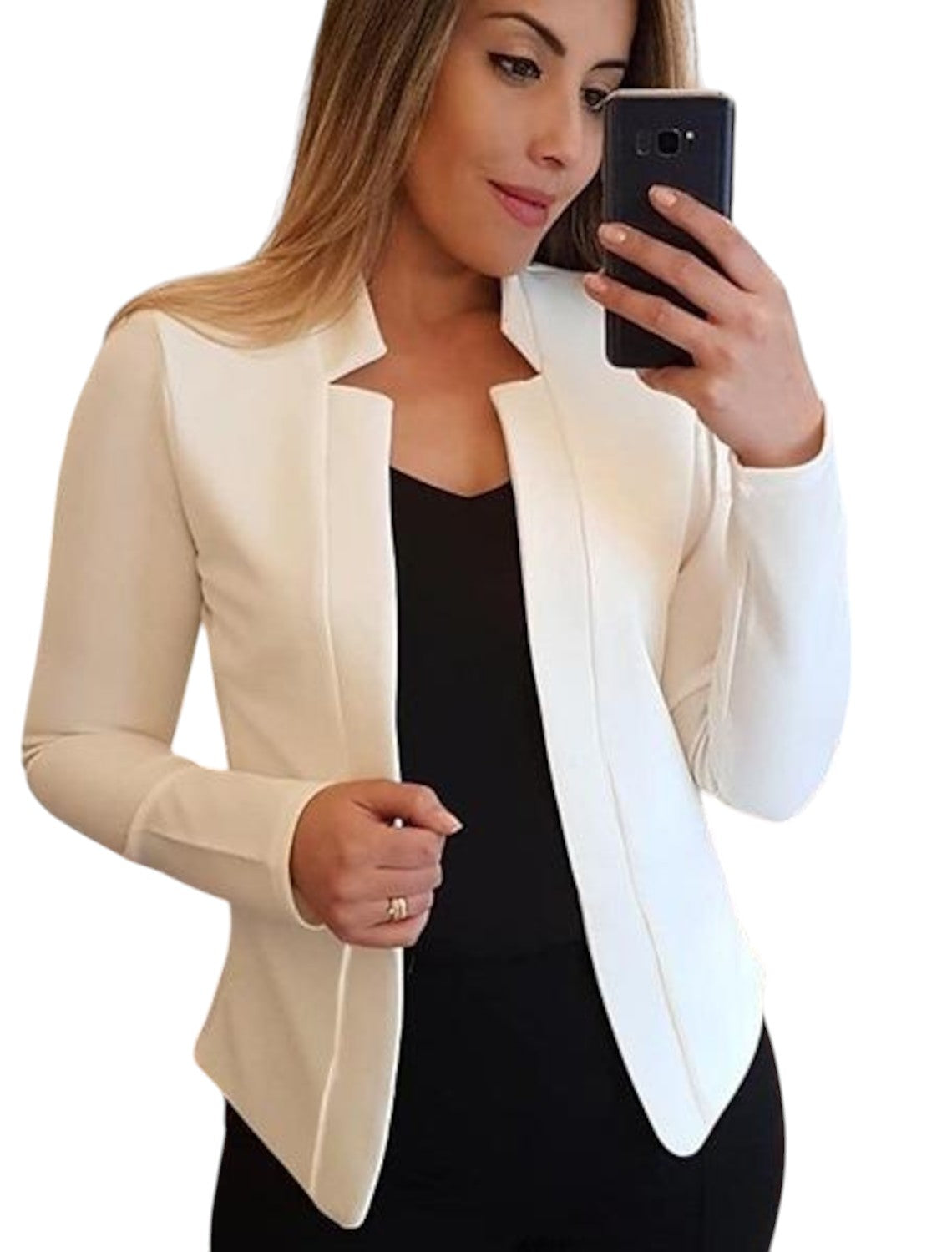 Nette Dames Blazer Met Open Voorkant