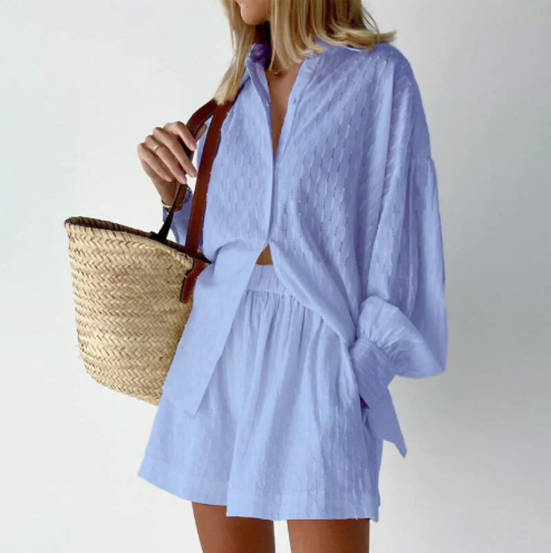 2-Delige Zomer Set Losse Blouse & Shorts