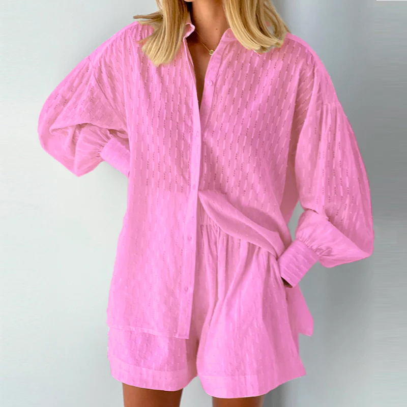 2-Delige Zomer Set Losse Blouse & Shorts