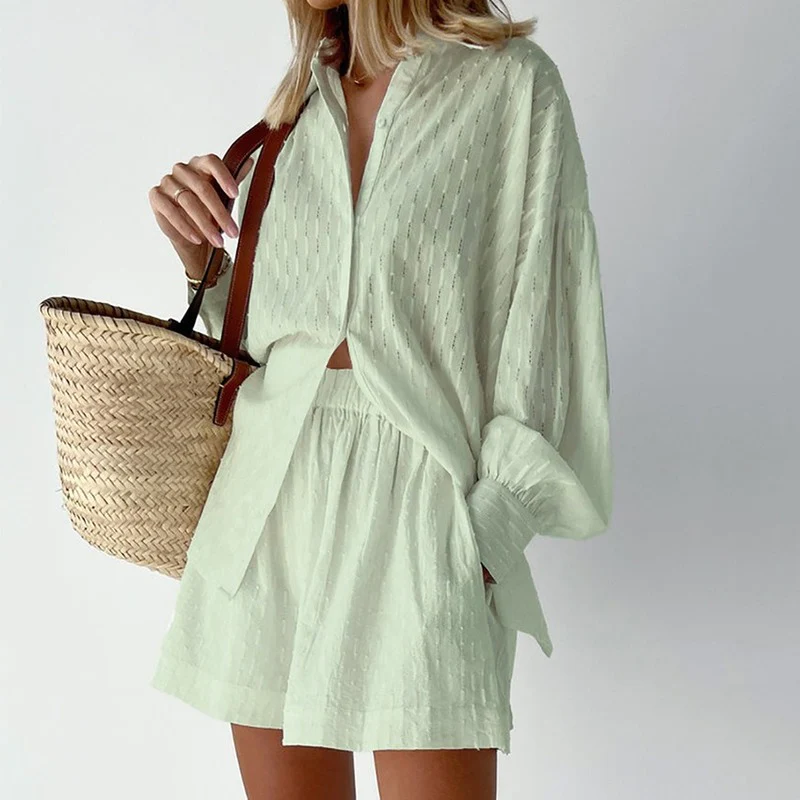 2-Delige Zomer Set Losse Blouse & Shorts
