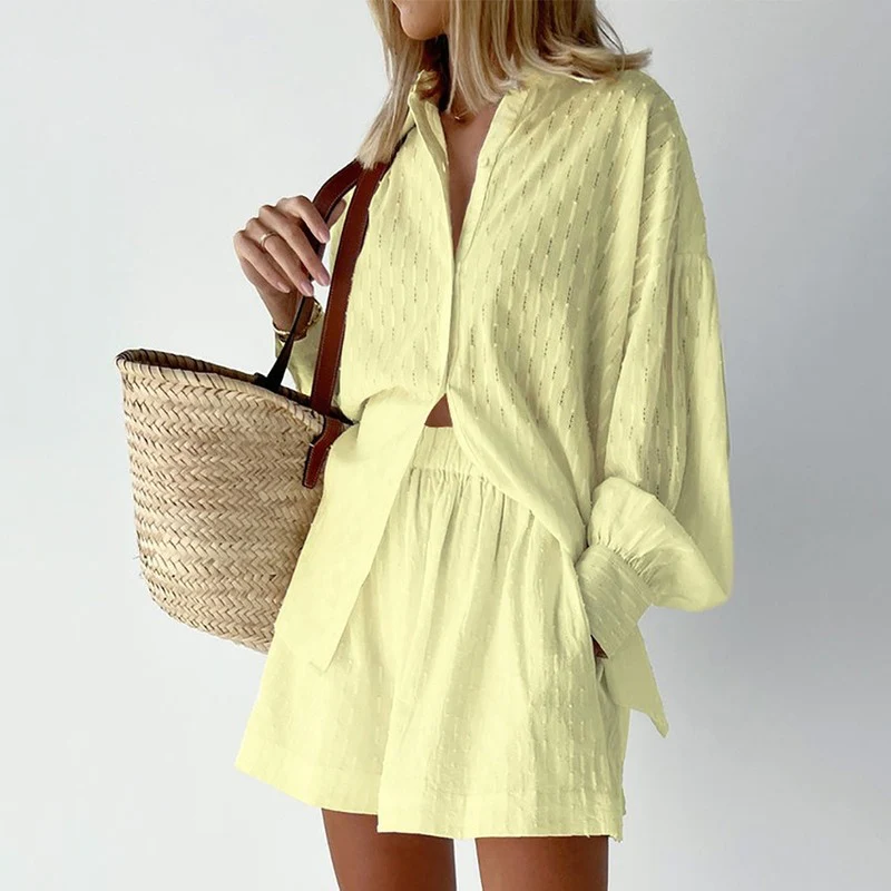 2-Delige Zomer Set Losse Blouse & Shorts
