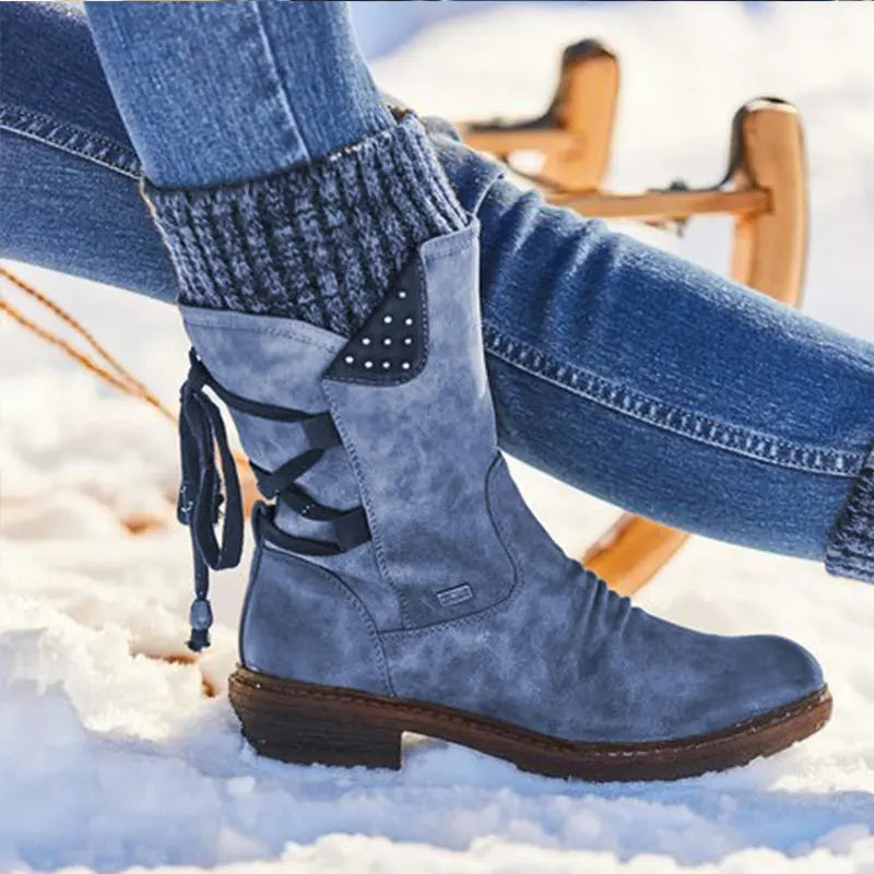 Modieuze Suede Laarzen Met Rits Voor Dames - Ava