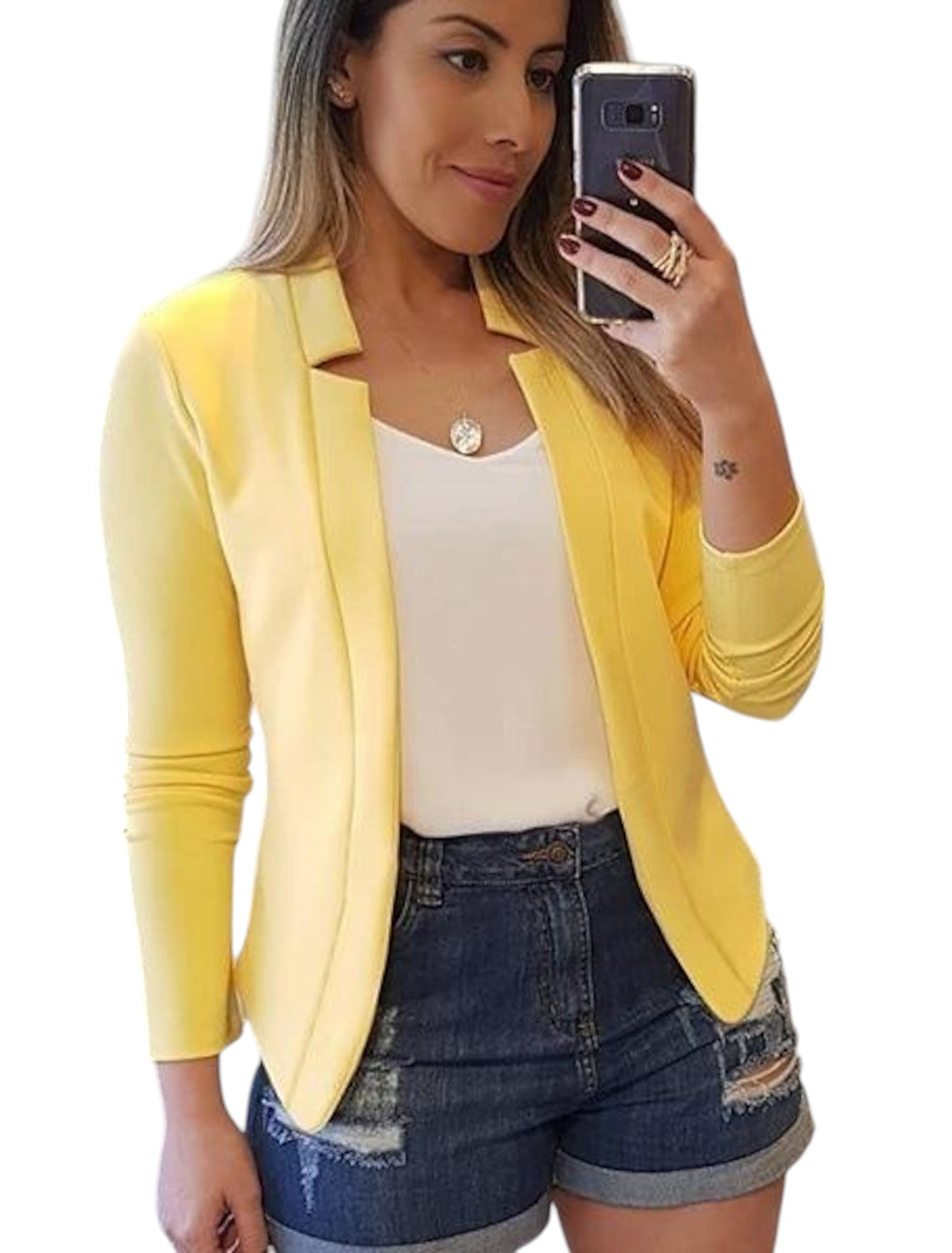 Nette Dames Blazer Met Open Voorkant