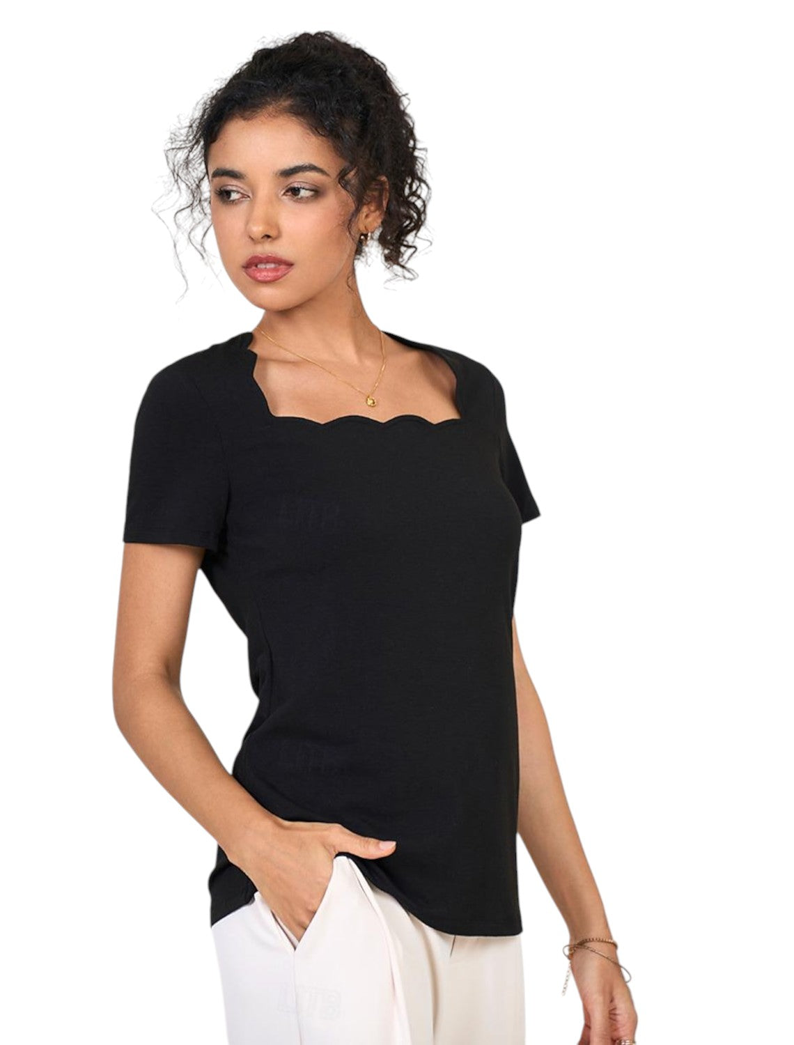 Dames Stijlvol Basic Shirt Zwart