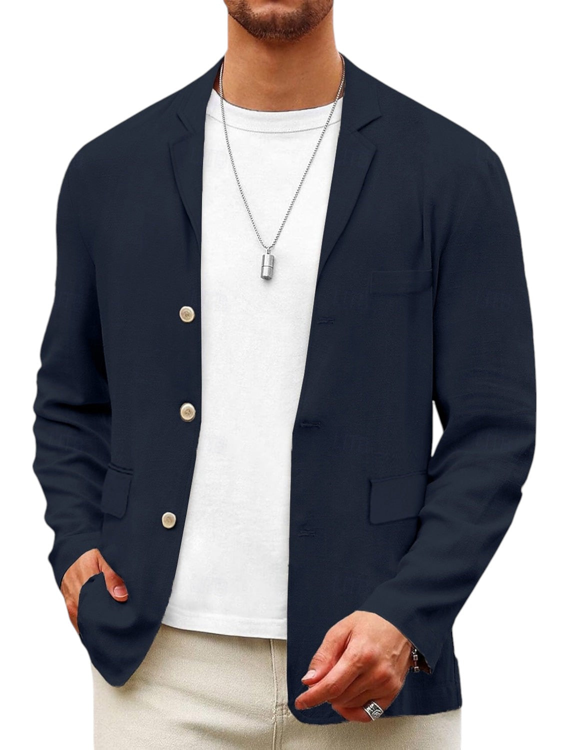 Katoenen Slim Fit Blazer Heren