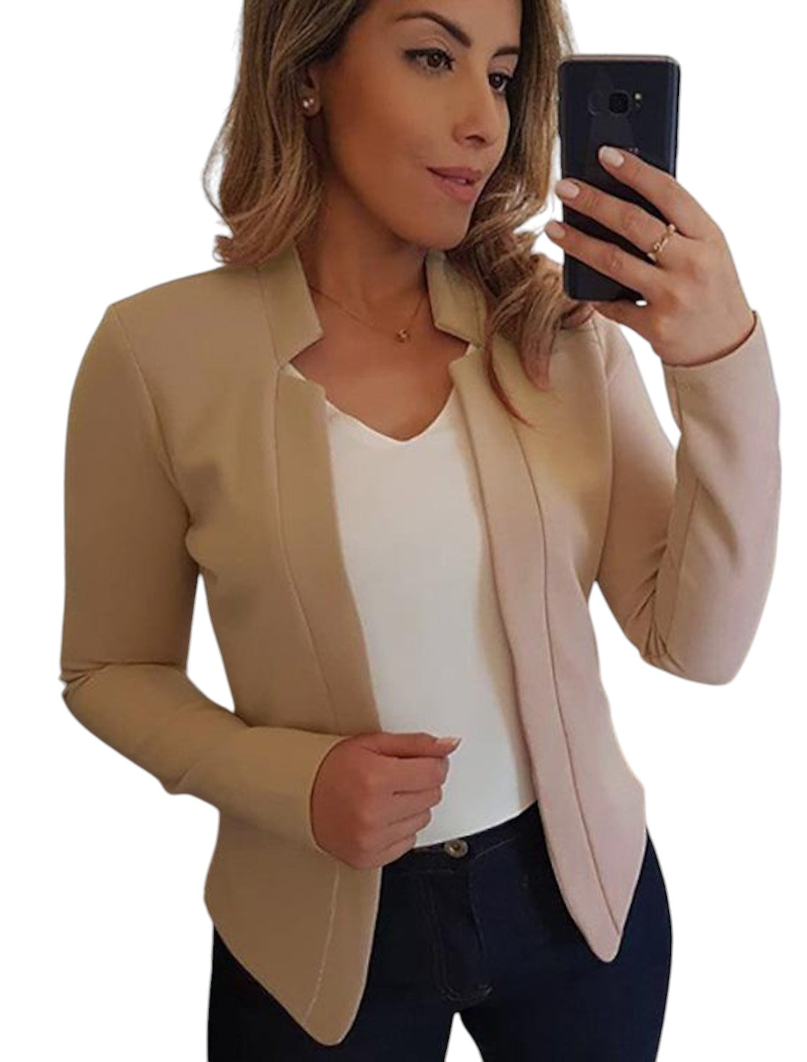 Nette Dames Blazer Met Open Voorkant