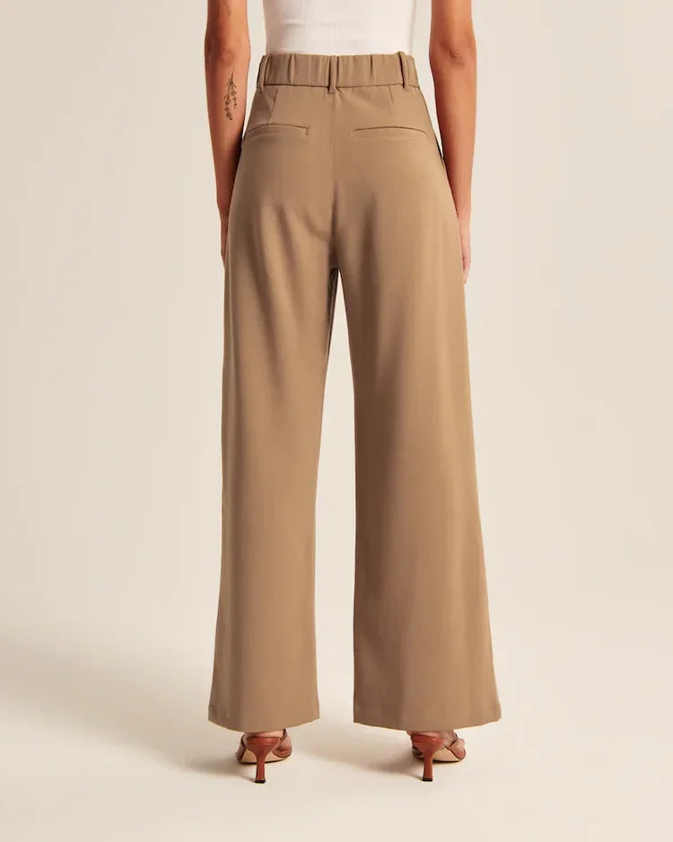 Elegante Pantalon Broek Met Hoge Taille Dames