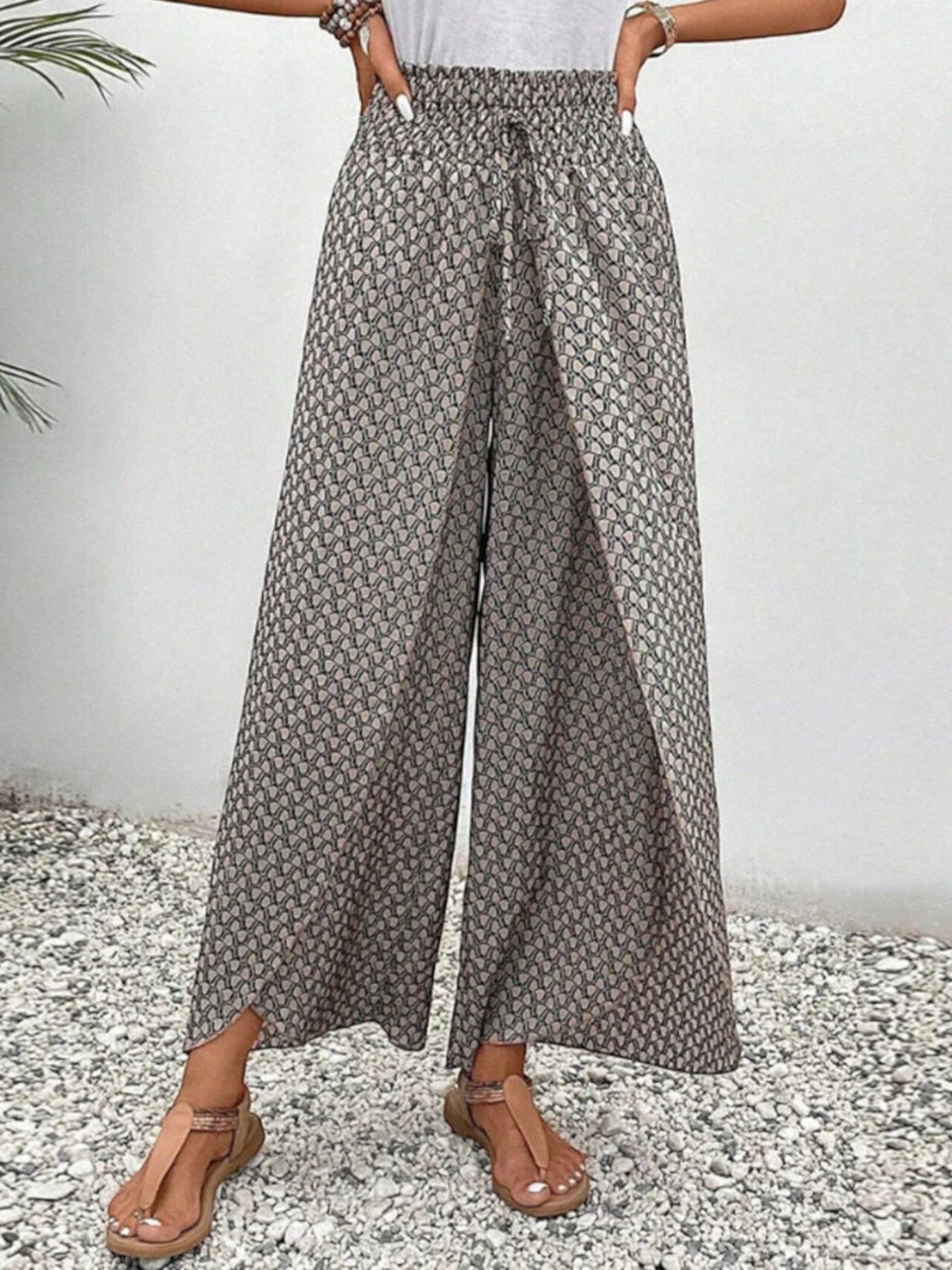 Adèle | Zomerbroek Met Wijde Pijpen | Hoge Taille