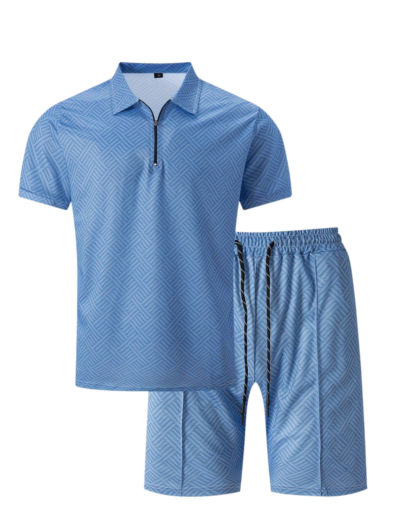 2-Delige Heren Set Half Zip Polo & Shorts