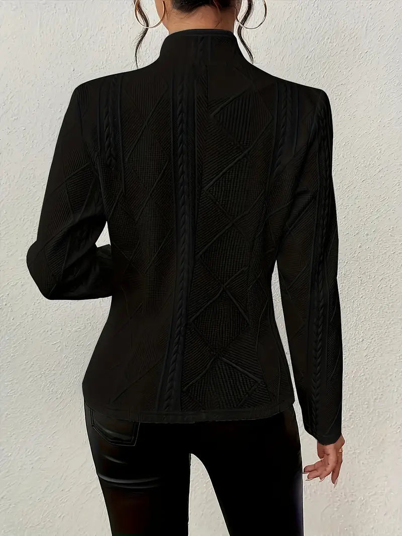 Stijlvol Effen Kleuren Jasje Met Knopen