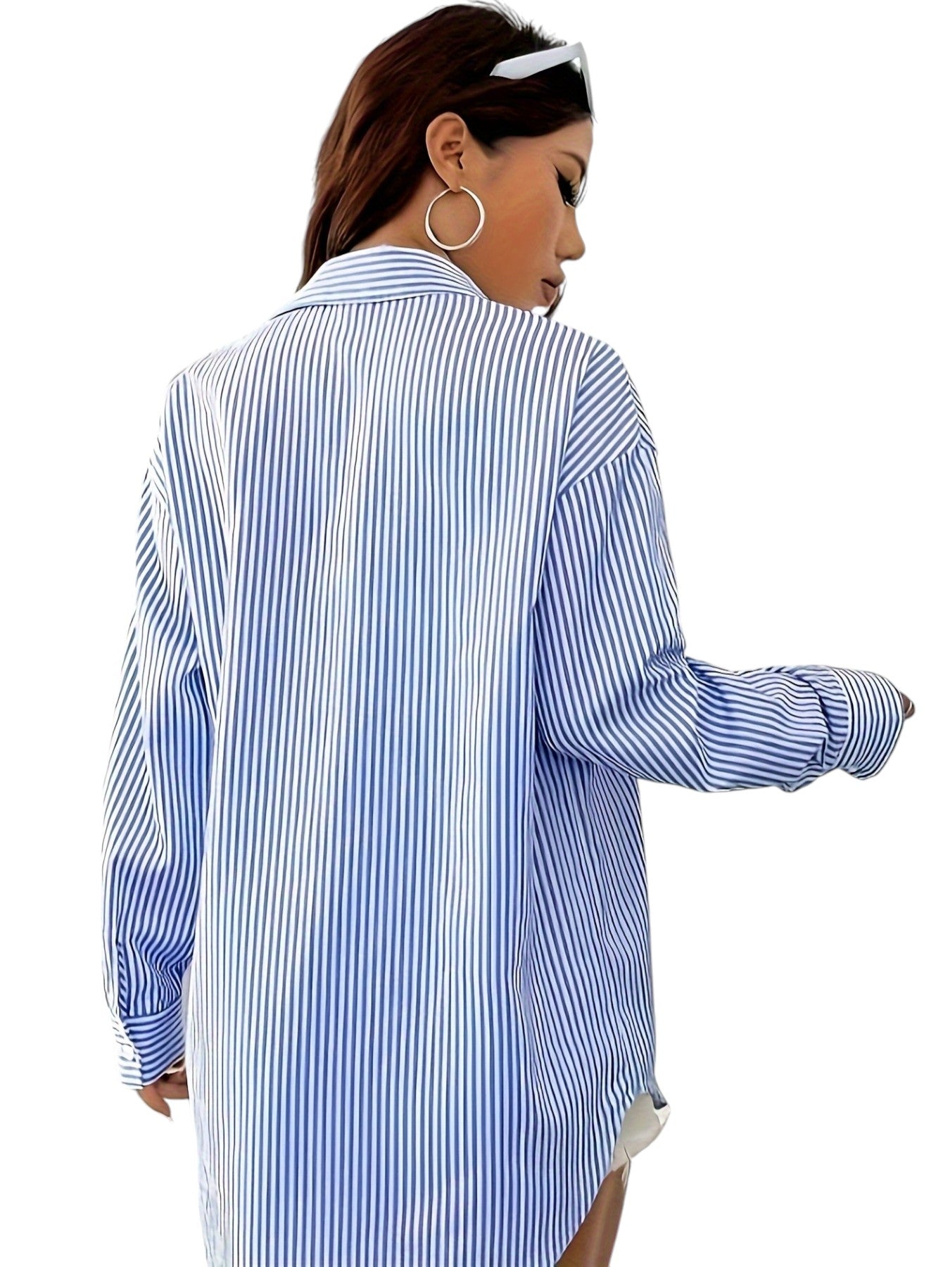 Gestreepte Blouse Met Knopen Dames