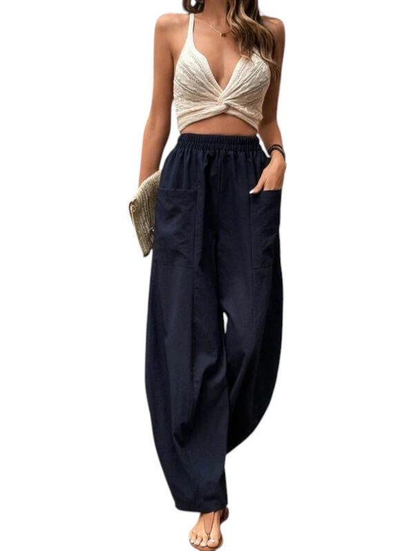 Wijde Dames Broek Met Stretch