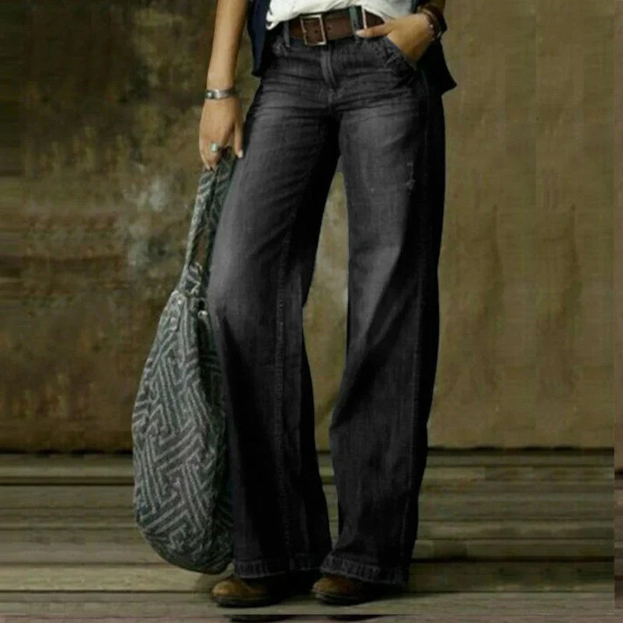 Rechte Denim Broek | Hoge Taille
