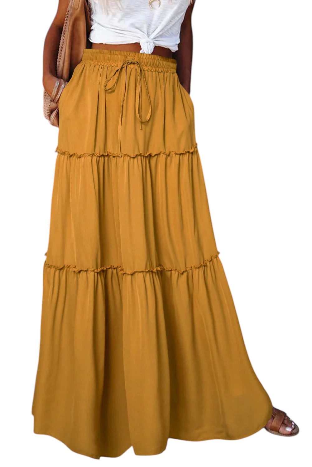 Elastische Boho Maxi Jurk voor Dames