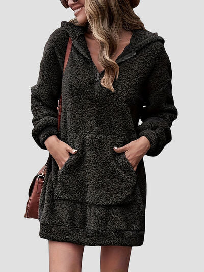 Oversized Zachte Hoodie Met Halve Rits - Comfy