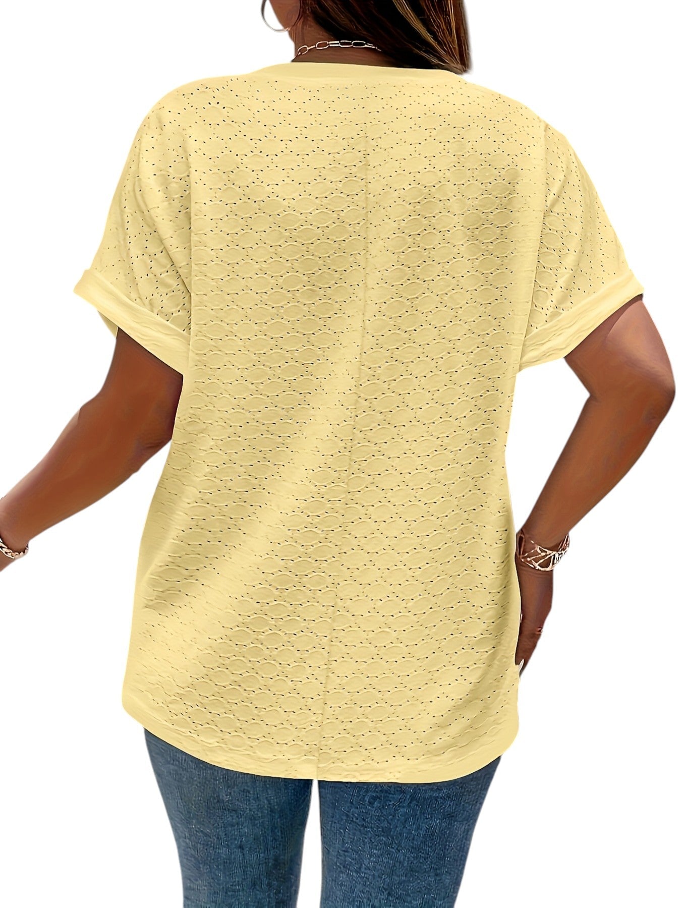 Stijlvol Dames Shirt Met V-hals en Korte Mouwen