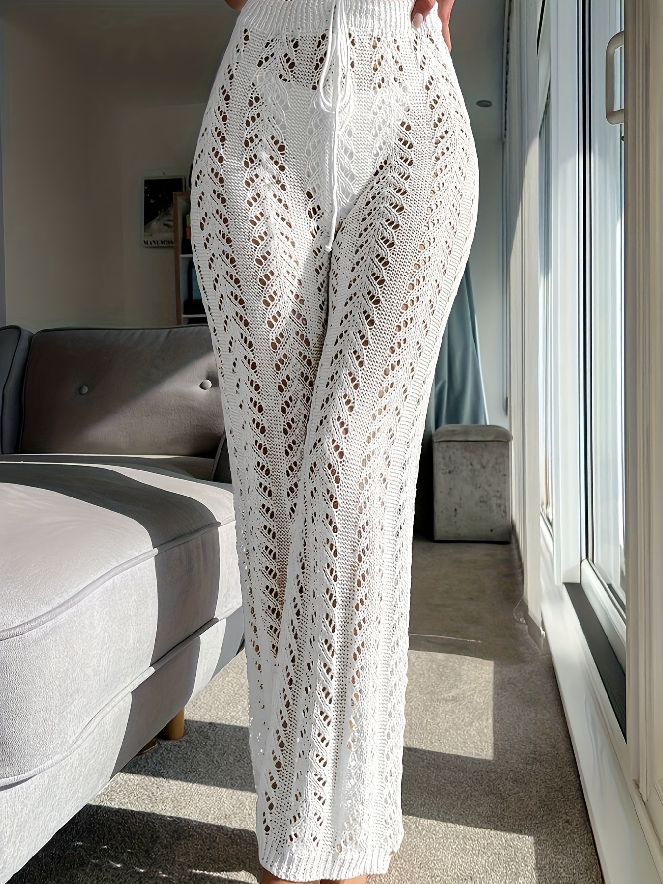 Comfortabele Cover-Up Strandbroek Met Hoge Taille