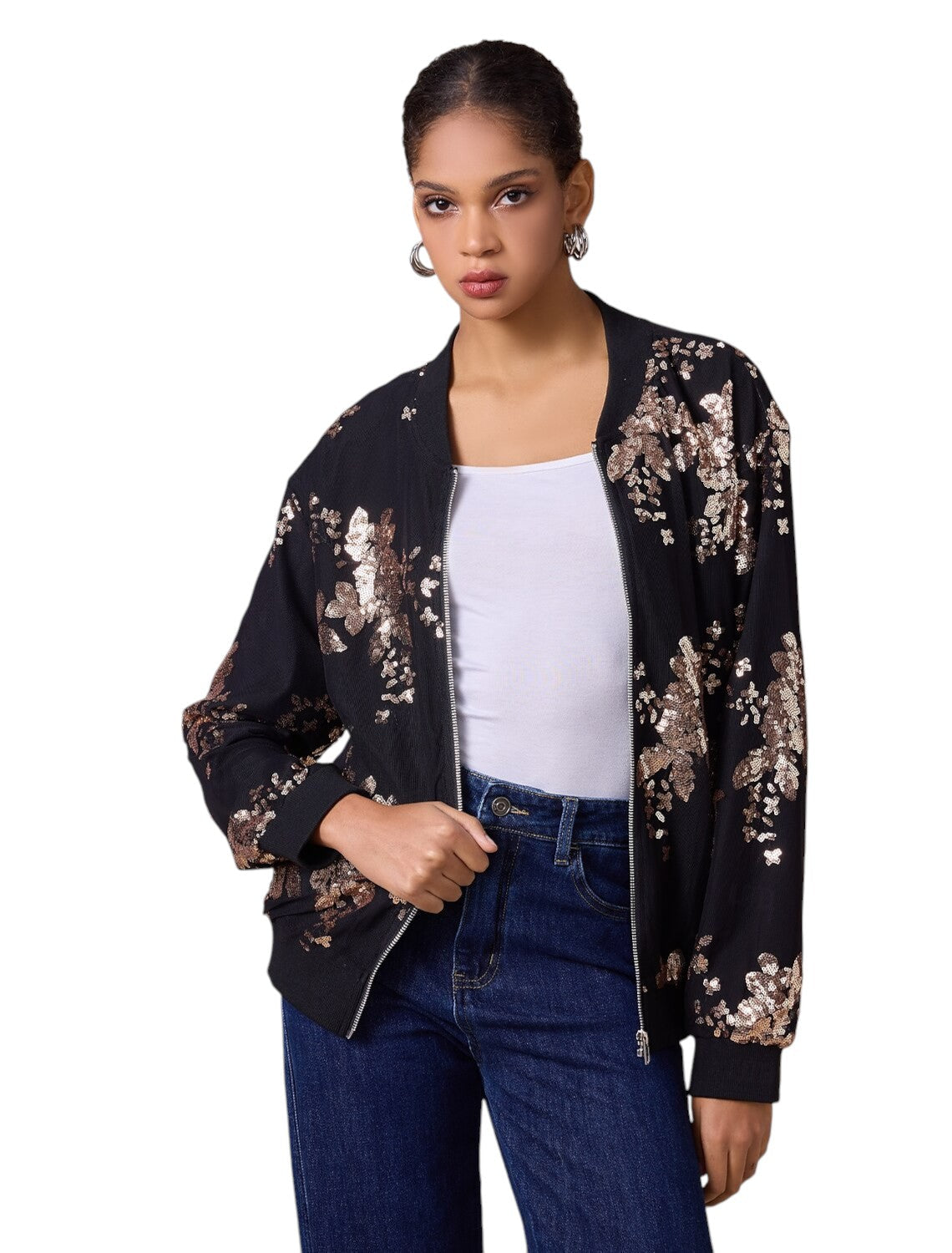 Stijlvol Dames Jasje Met Bloemenprint