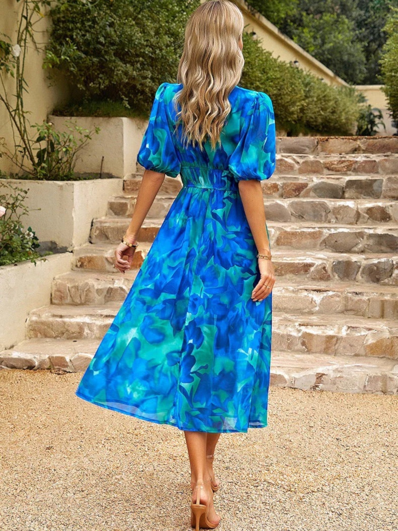 Éva | Zomerjurk Met V-Hals | Midi