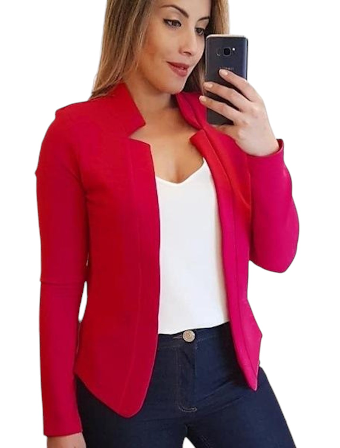 Nette Dames Blazer Met Open Voorkant