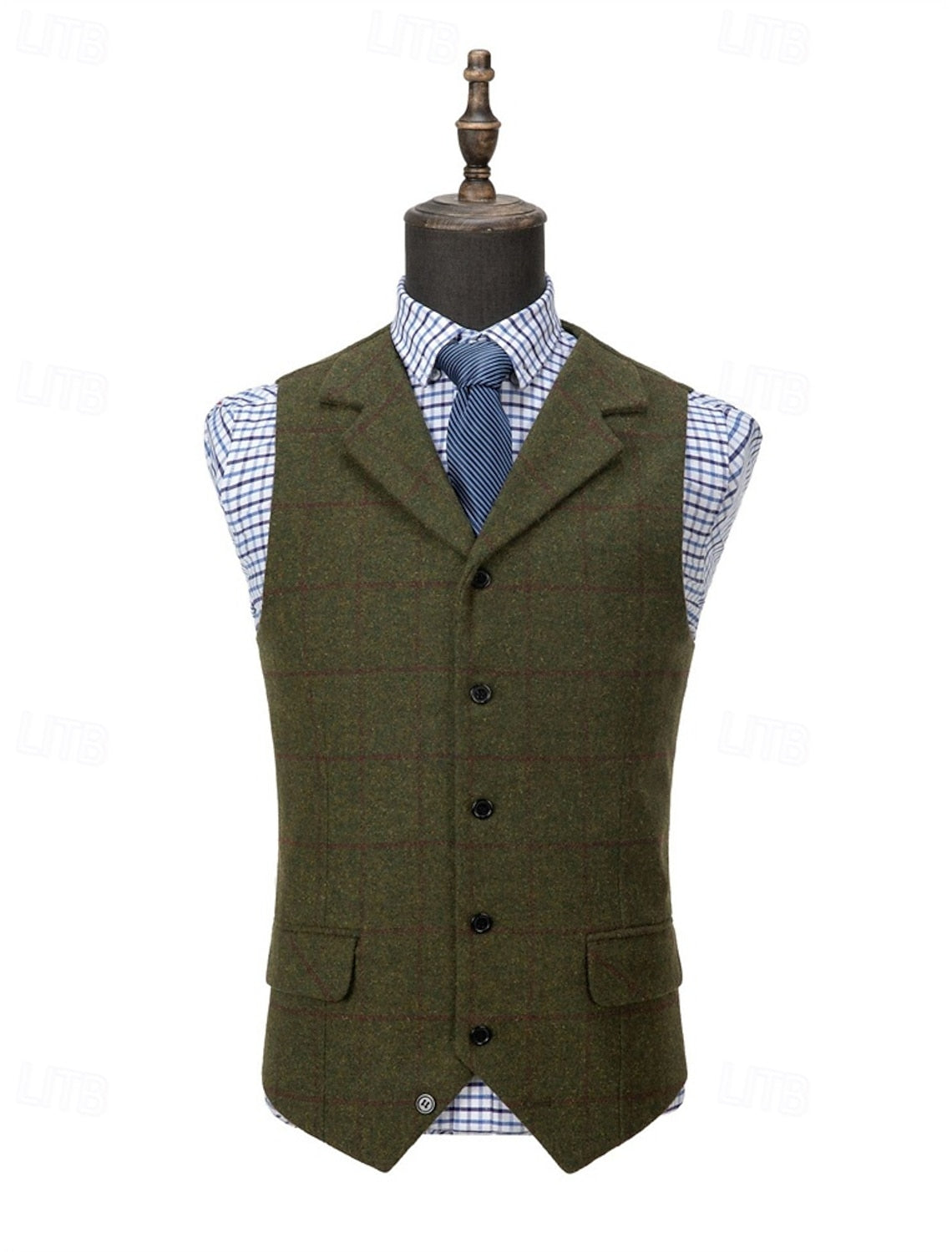 Gilet Geruit Regular Fit Heren
