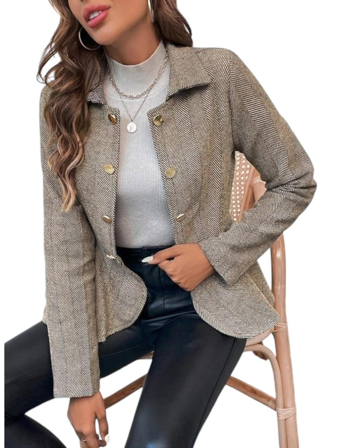 Stijlvol Dames Jasje Met Knoopdetails