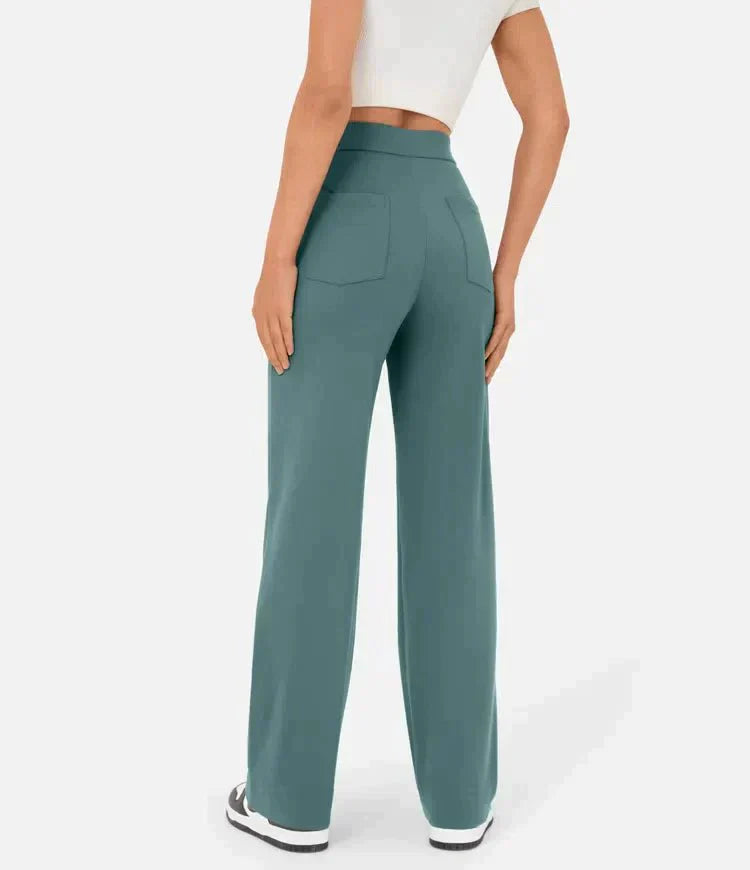 Dames Broek Met Stretch En Hoge Taille