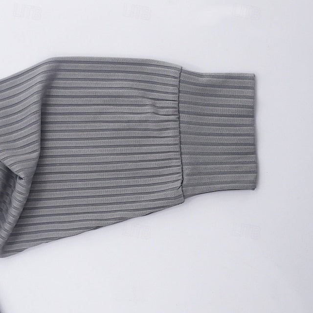 Geribbelde Slim Fit Polo Met Lange Mouwen