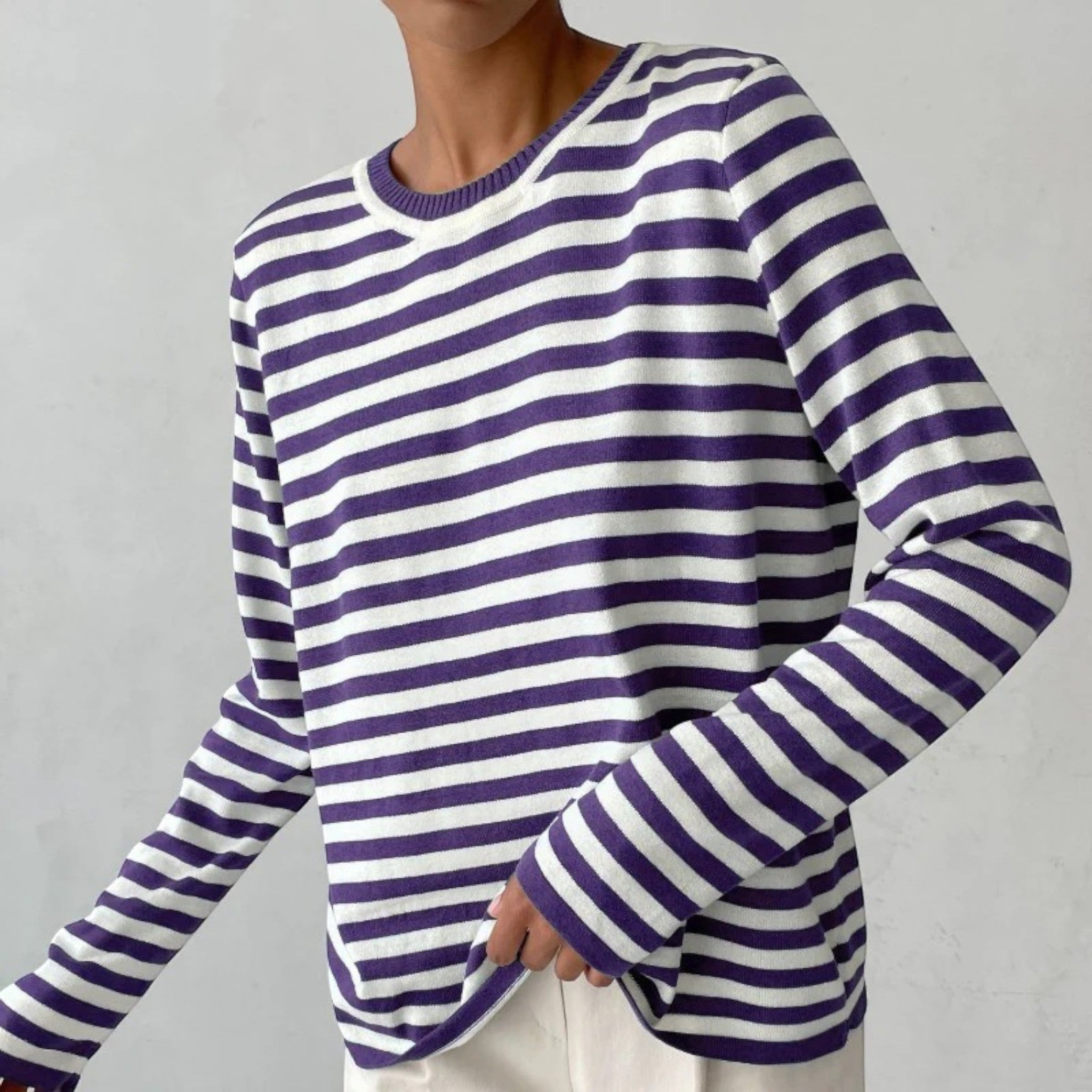 Leona | Klassiek Gestreept Shirt Met Lange Mouwen