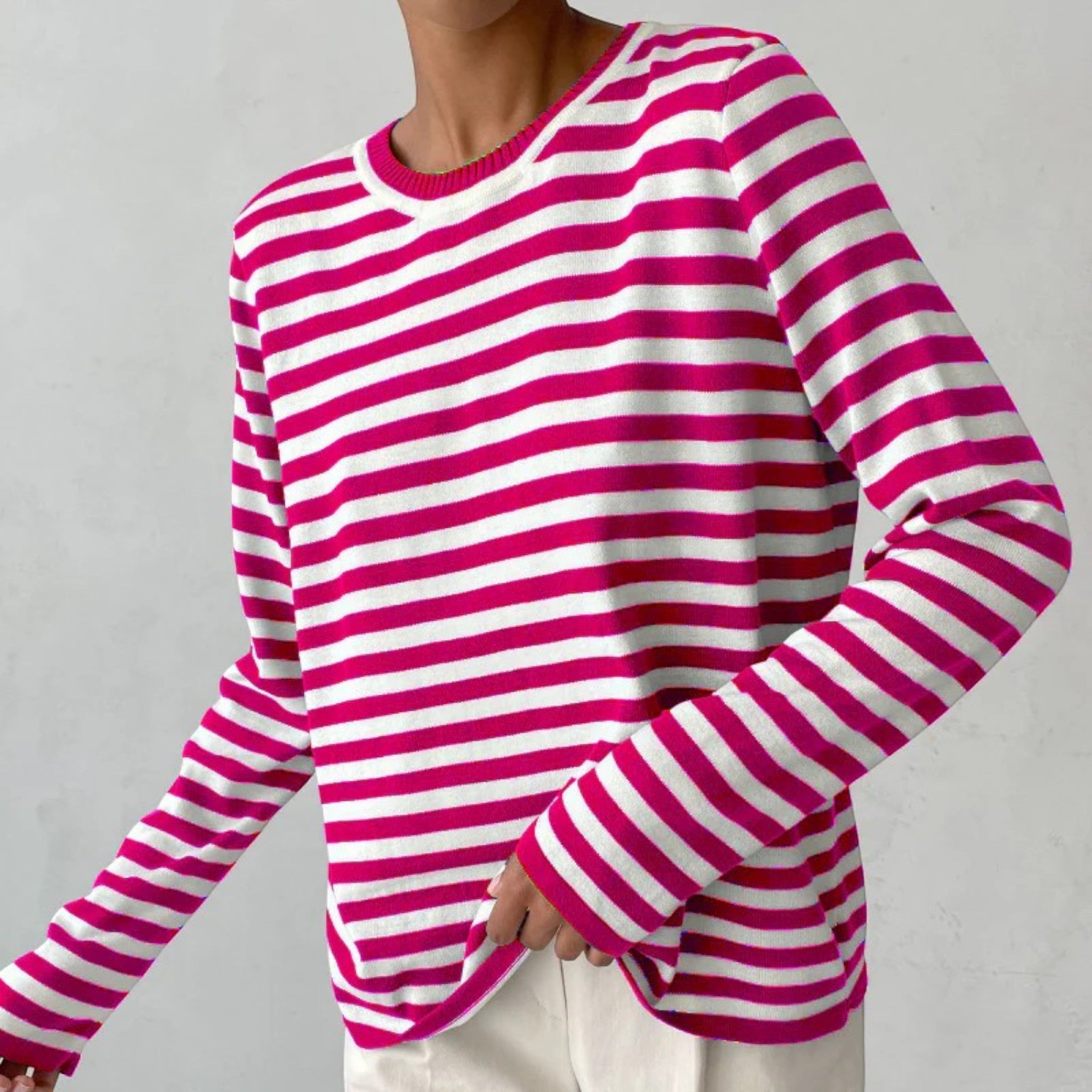 Leona | Klassiek Gestreept Shirt Met Lange Mouwen