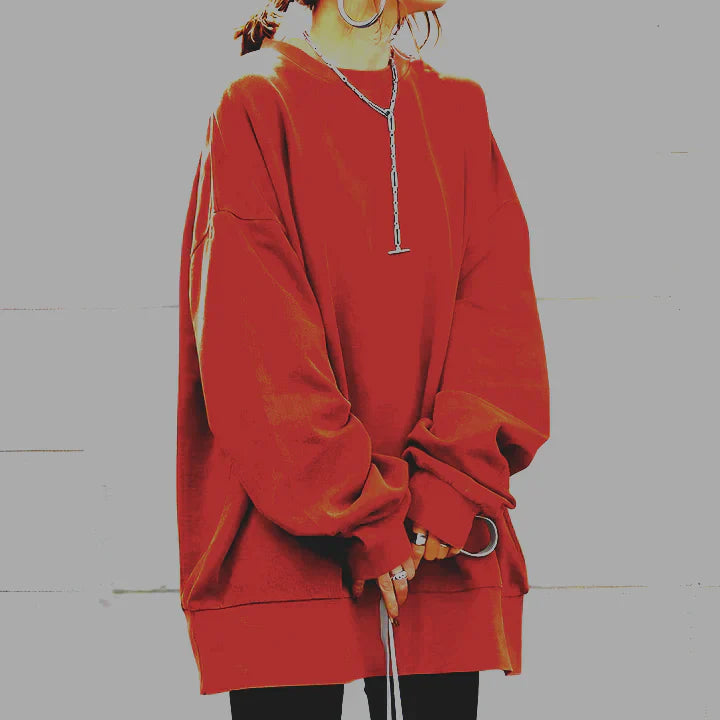 Oversized Sweatshirt Met Lange Mouwen | Ronde Hals