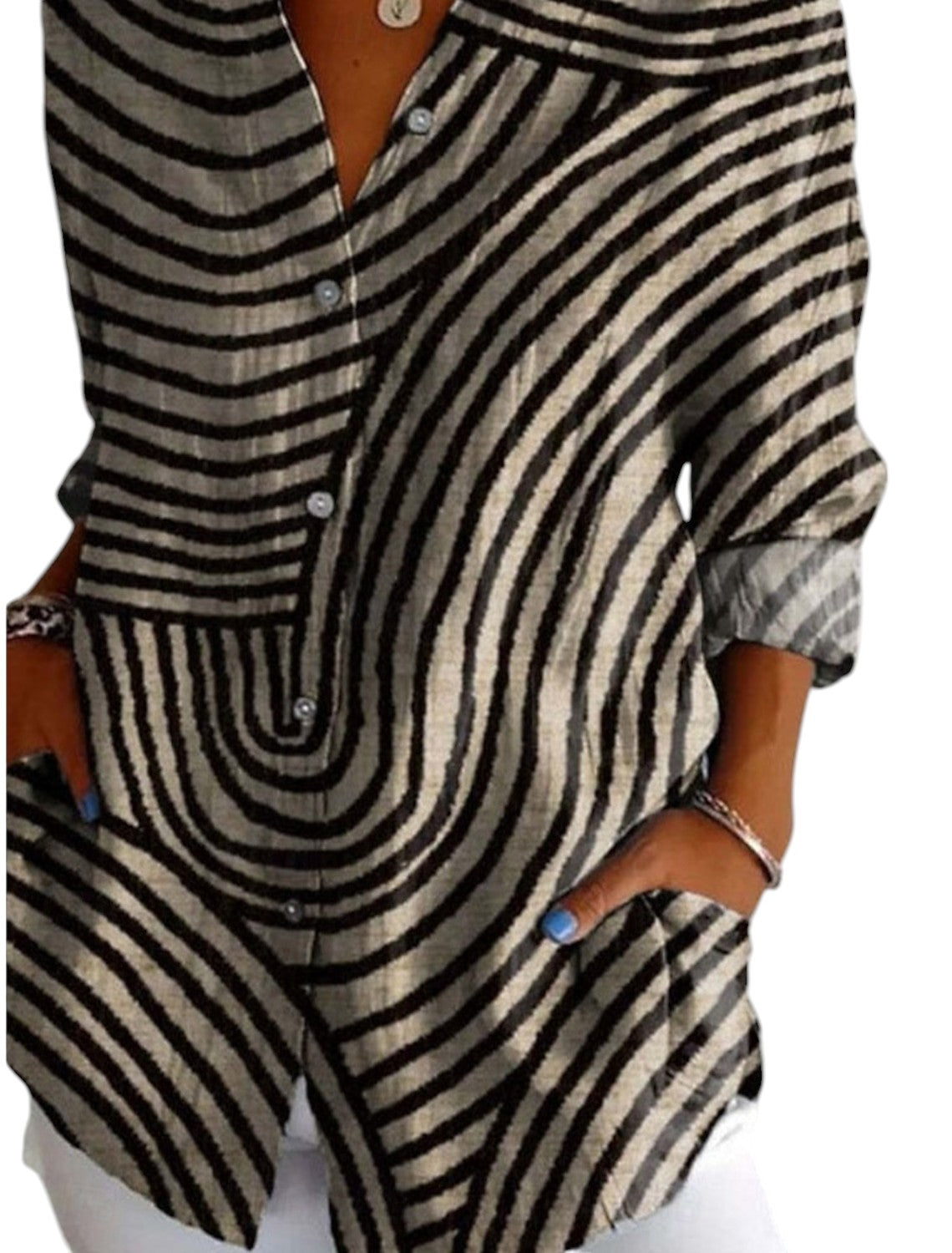 Dames Zomer Blouse Met Lange Mouwen