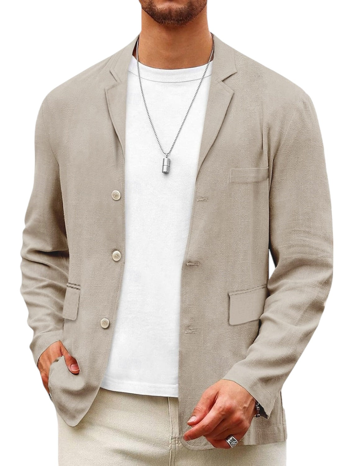 Katoenen Slim Fit Blazer Heren