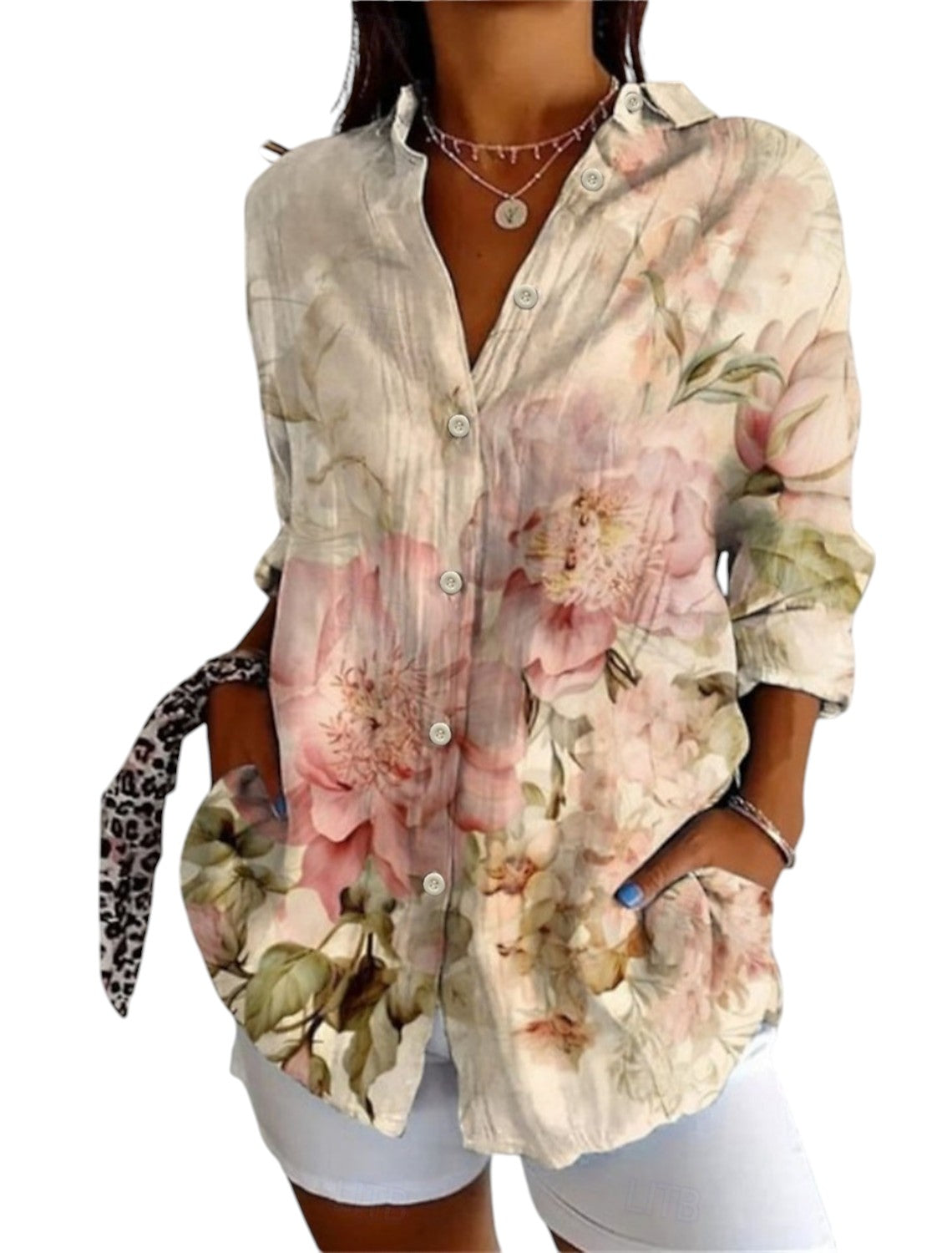 Dames Zomer Blouse Met Lange Mouwen