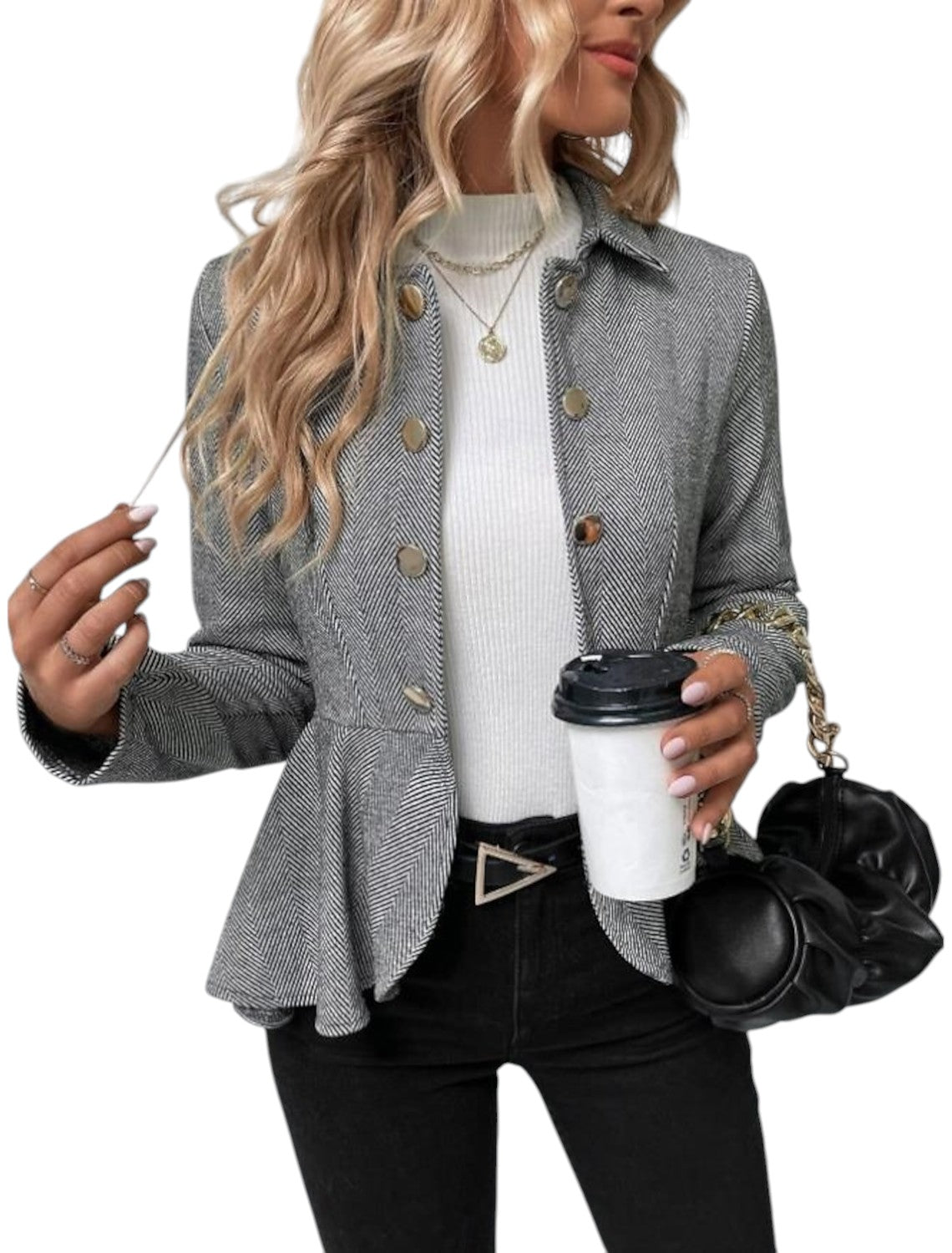 Stijlvol Dames Jasje Met Knoopdetails