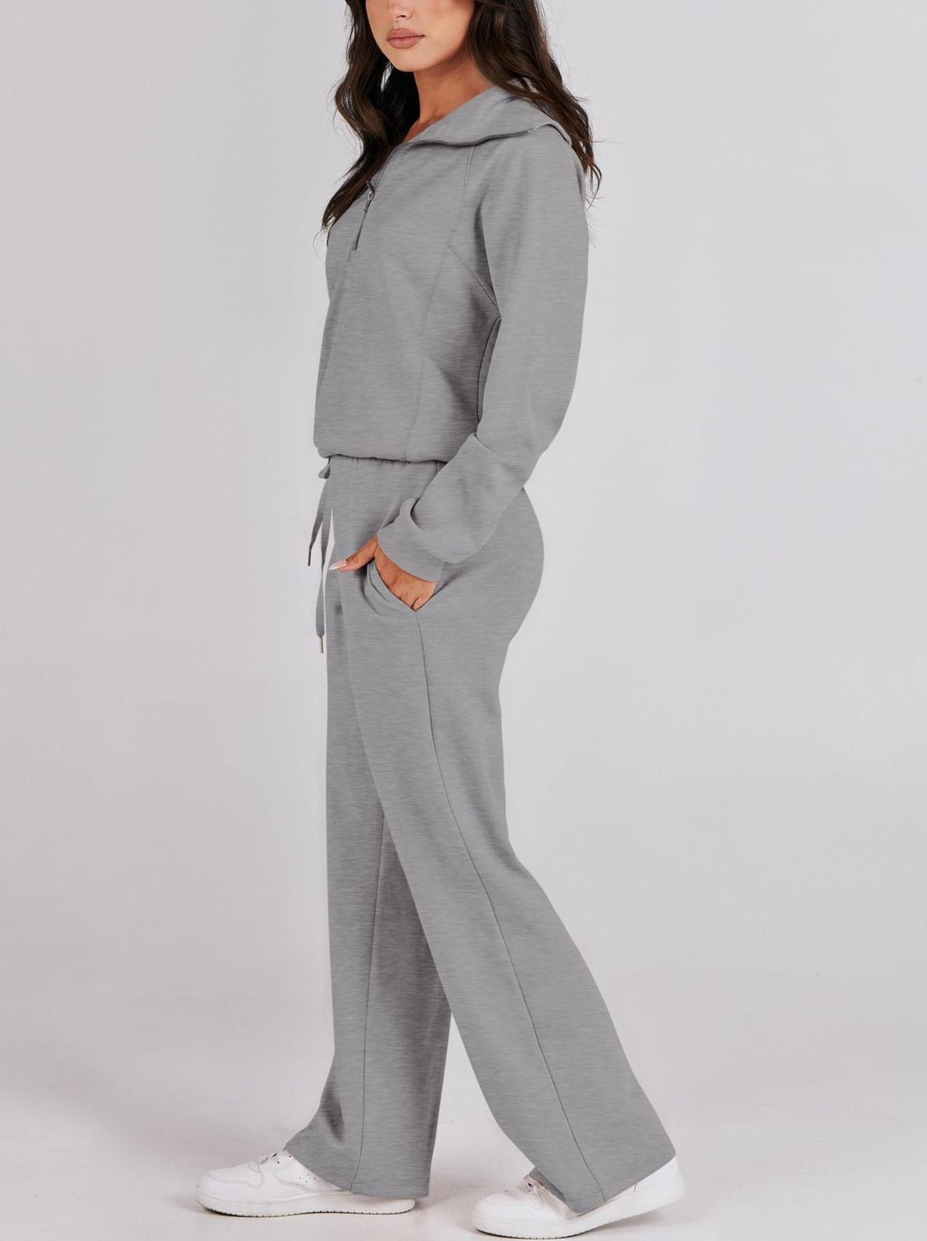 Comfortabele Tweedelige Jogging Set, Stijlvolle Zip En relax - Romy