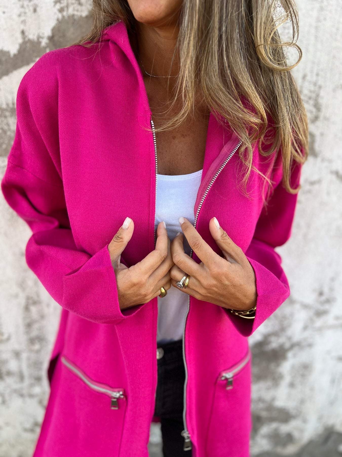 Lang Dames Vest Effen Kleuren - Angelique