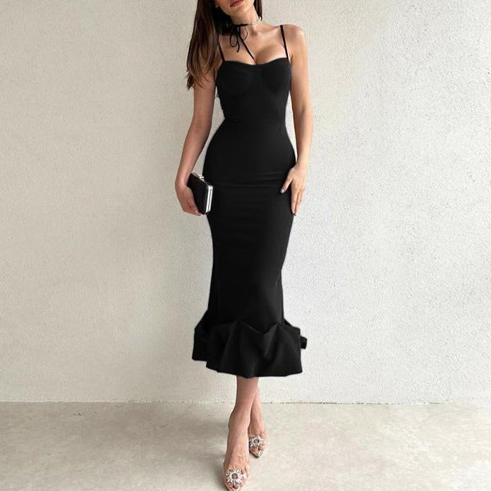 Elegante Maxi Slipjurk Met Ruffle