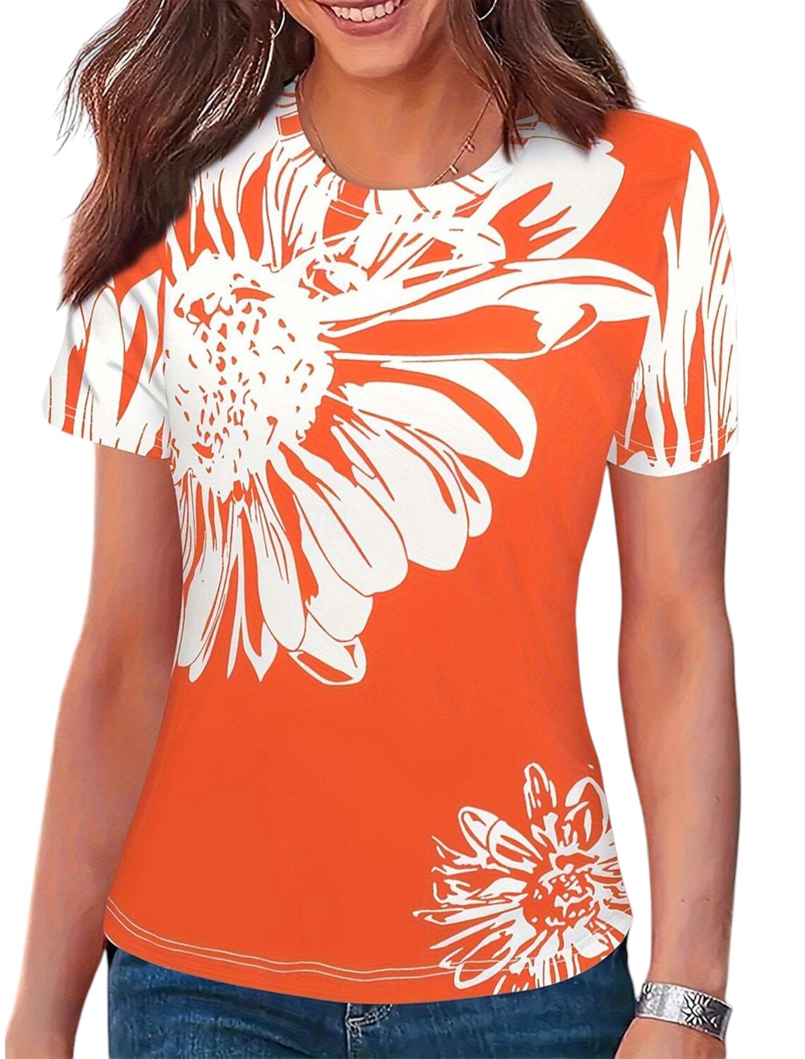 Anna - Zomers V-hals Shirt Met Bloemenprint