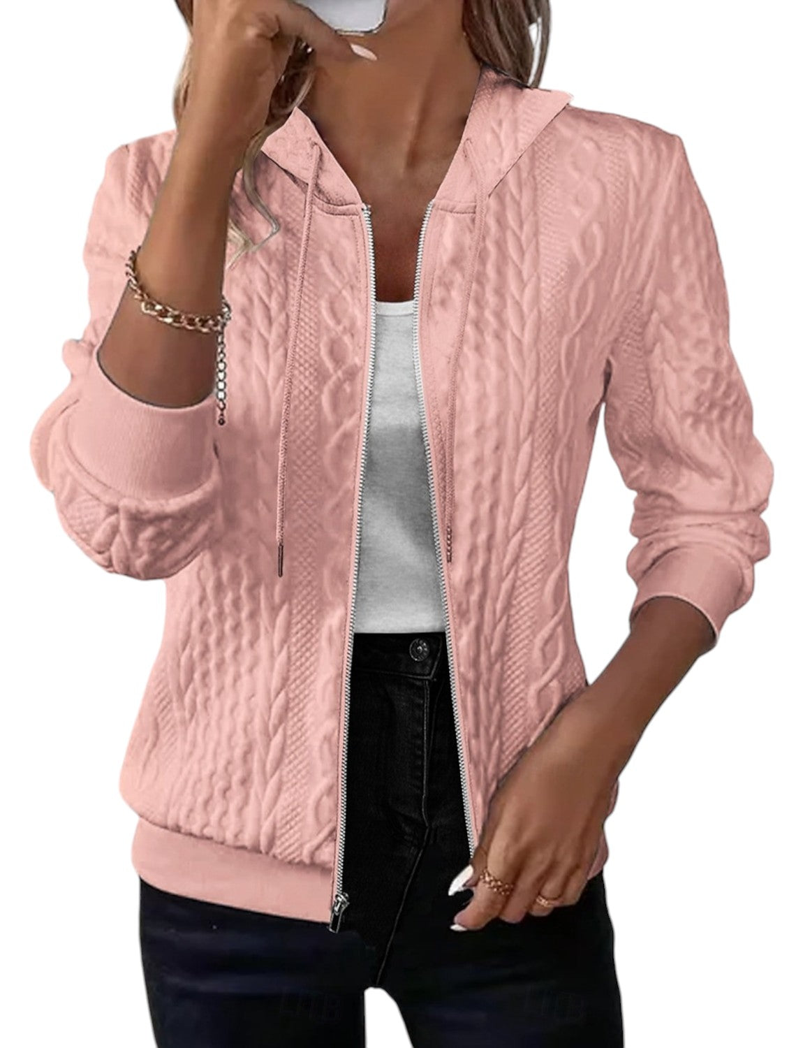 Gebreid Vest Met Capuchon Voor Dames